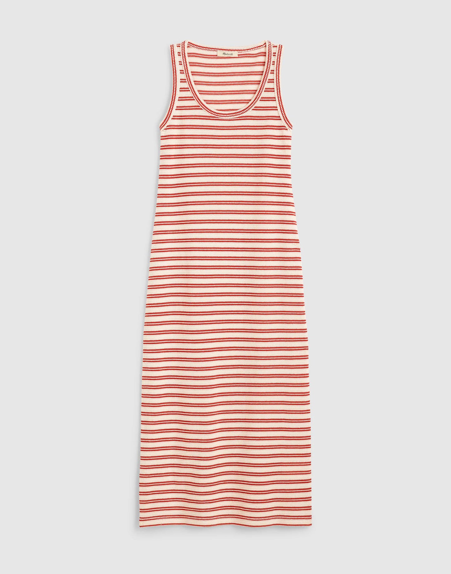 Madewell Scoopneck Tank Maxi Dress Red Stripe Jacquard