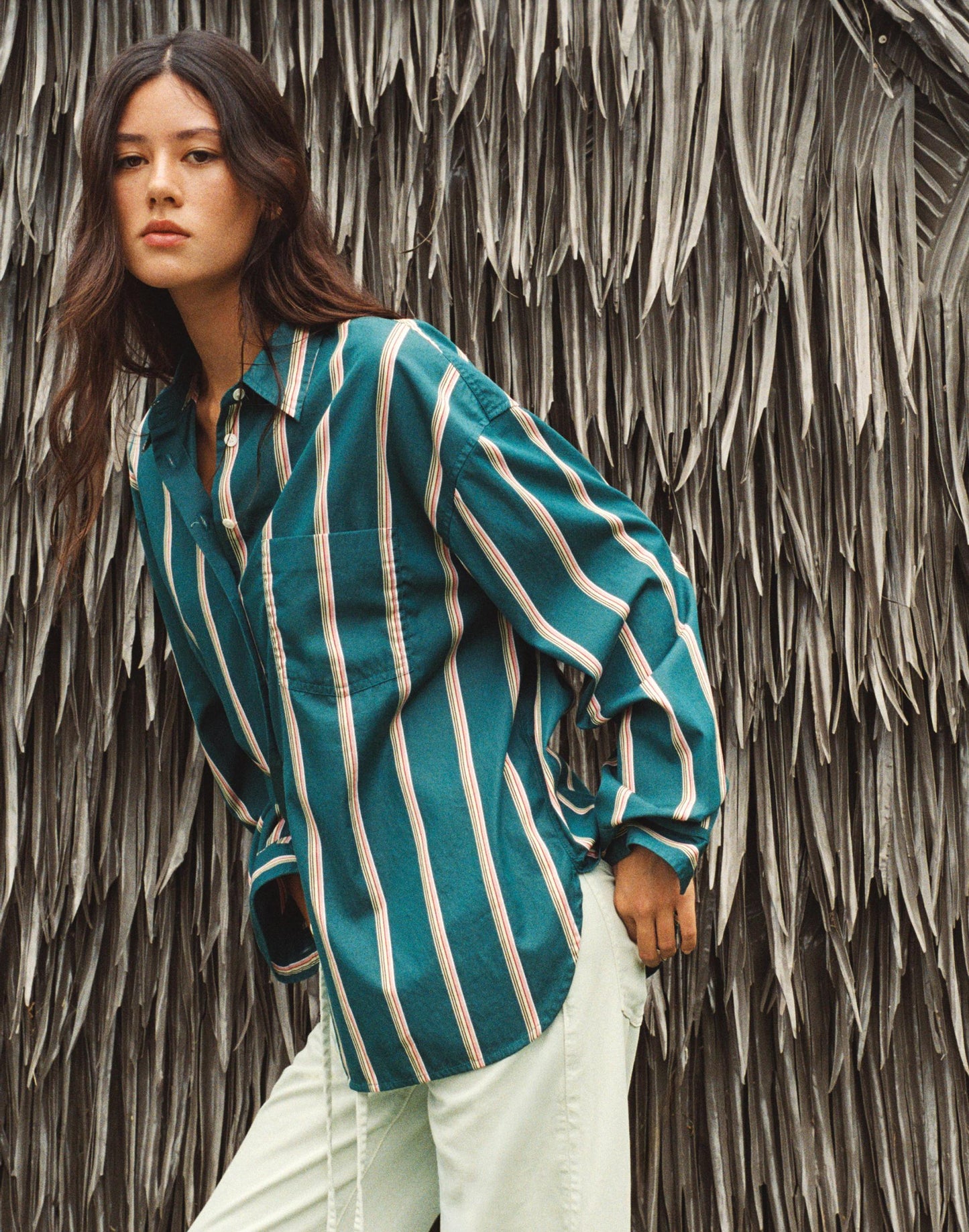 Madewell Madewell x Shopbop Easy Shirt in Poplin Deep Lagoon Stripe