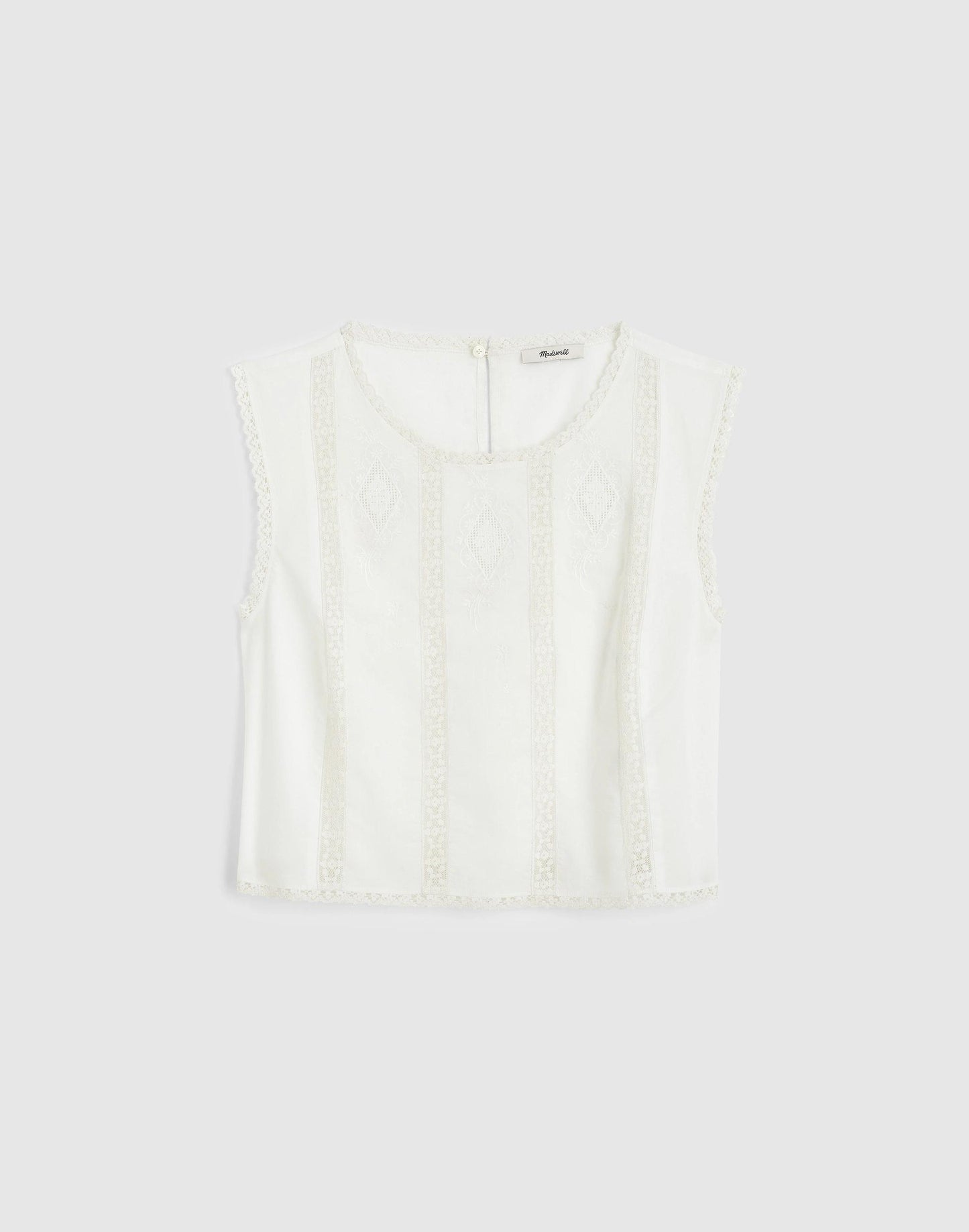 Madewell Embroidered Lace-Insert Top White