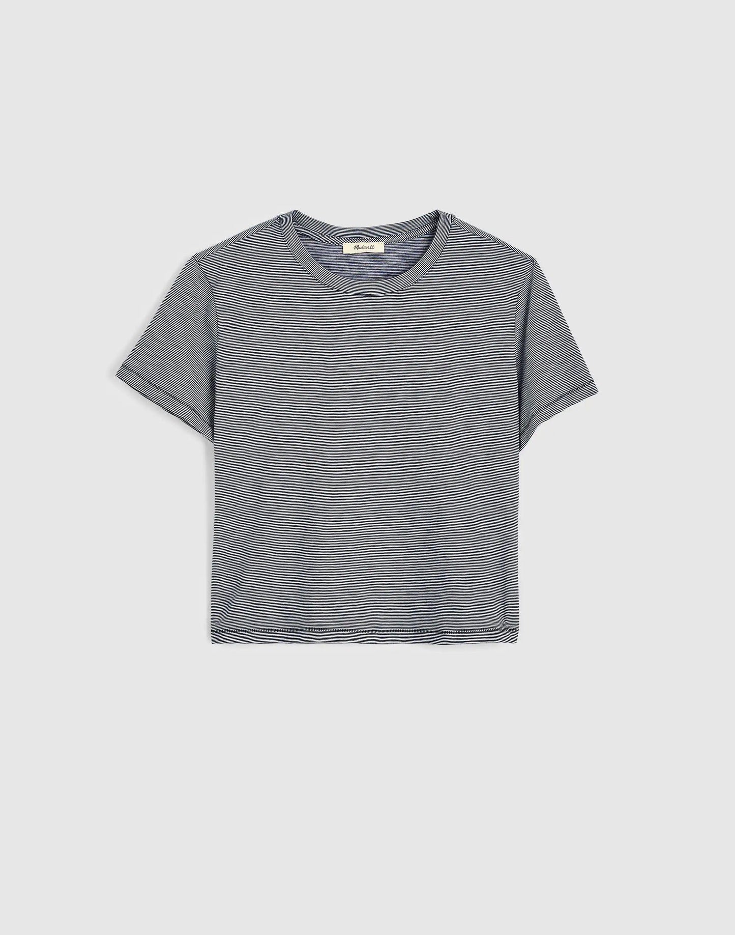 Madewell The Easy Crop Crewneck Tee in Soft Slub Midnight Navy