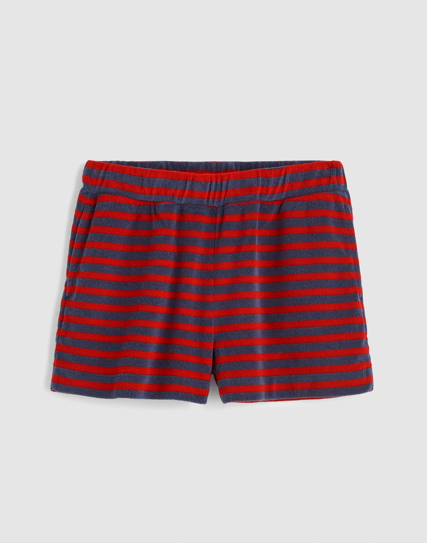 Madewell Pull-On Shorts in Terry Red Navy