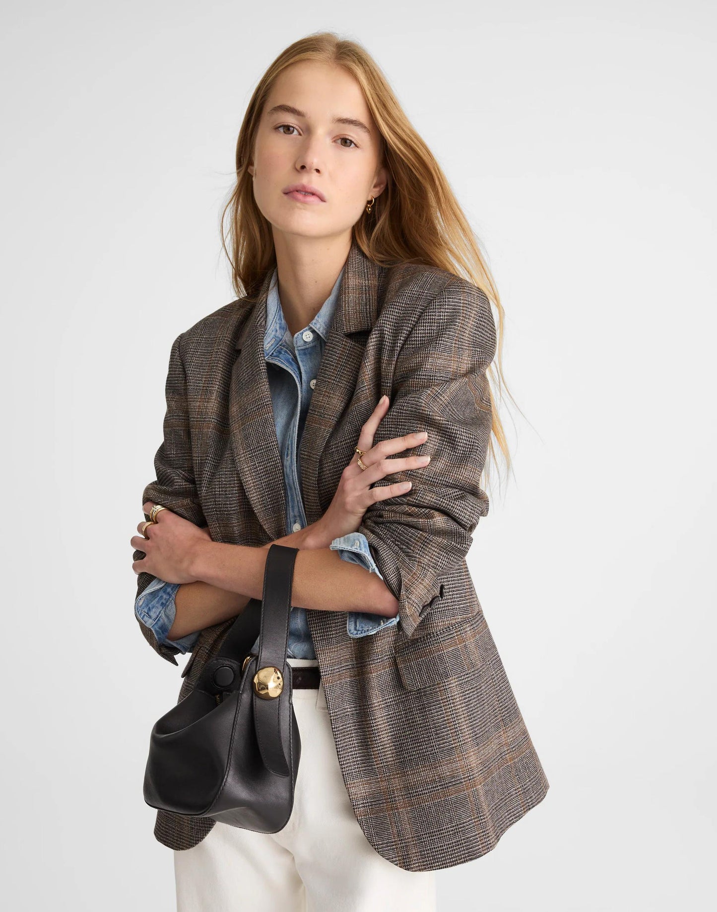 Madewell The Sculpted Metal Wristlet Bag True Black
