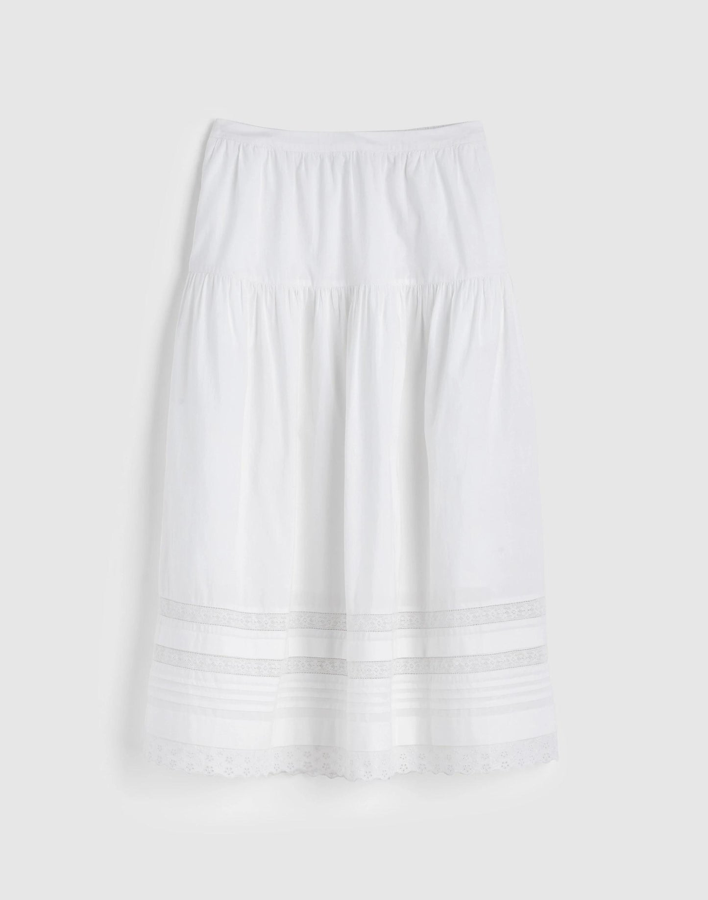 Madewell Pintucked Midi Skirt White