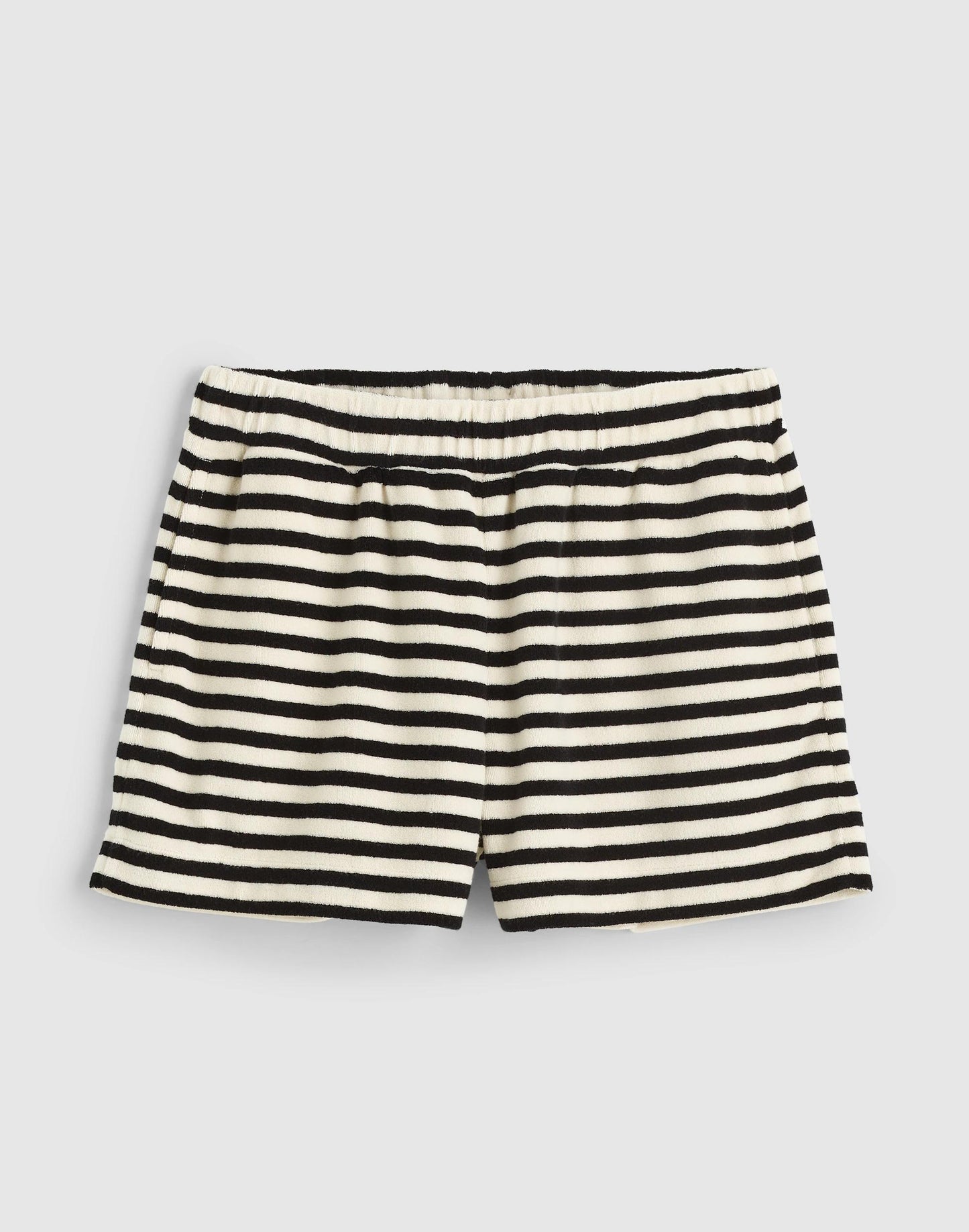 Madewell Pull-On Shorts in Terry Black Ivory