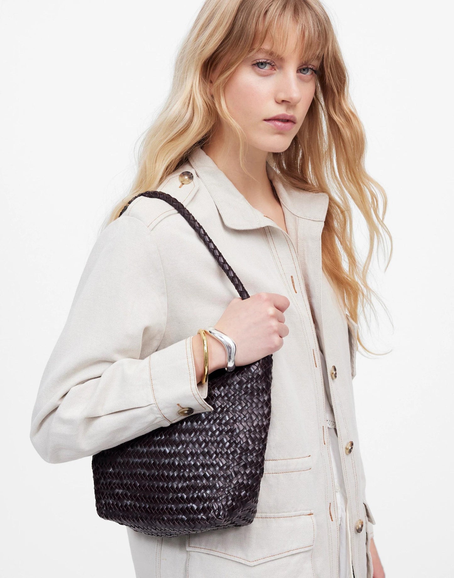 Madewell The Signature Woven Shoulder Bag Golf Green