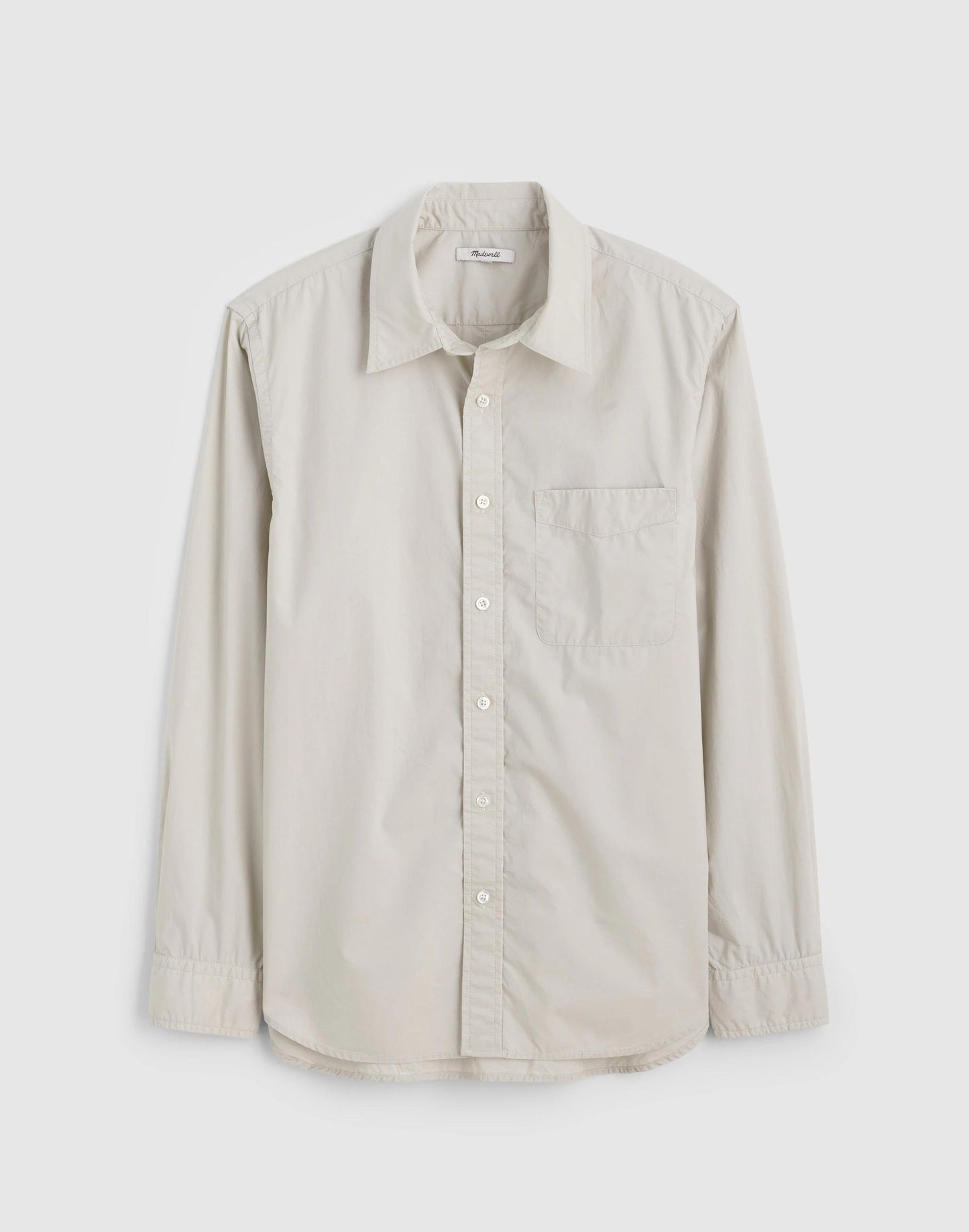 Madewell Button-Up Shirt in Crisp Poplin Steel