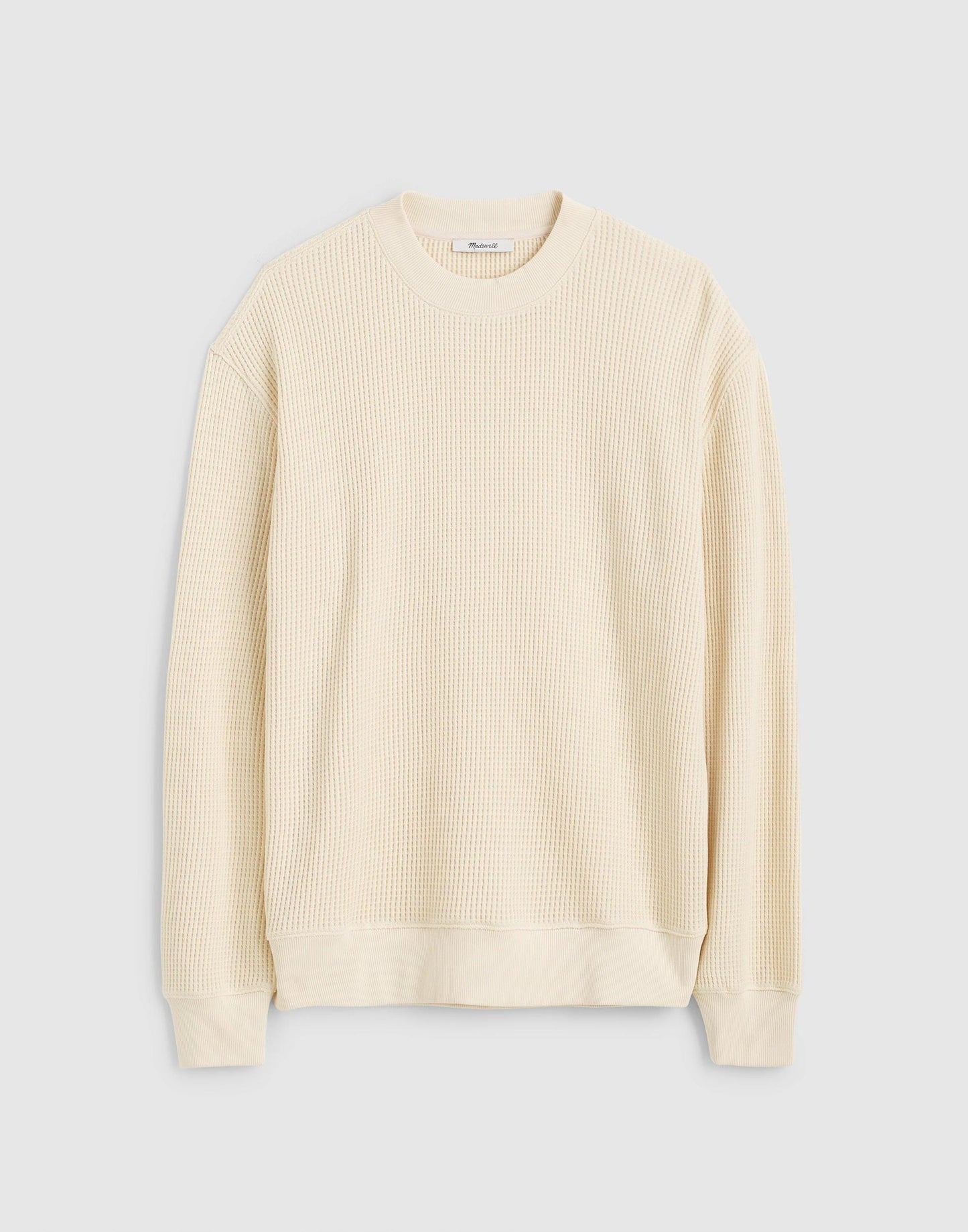 Madewell Waffle-Knit Sweatshirt Antique Cream