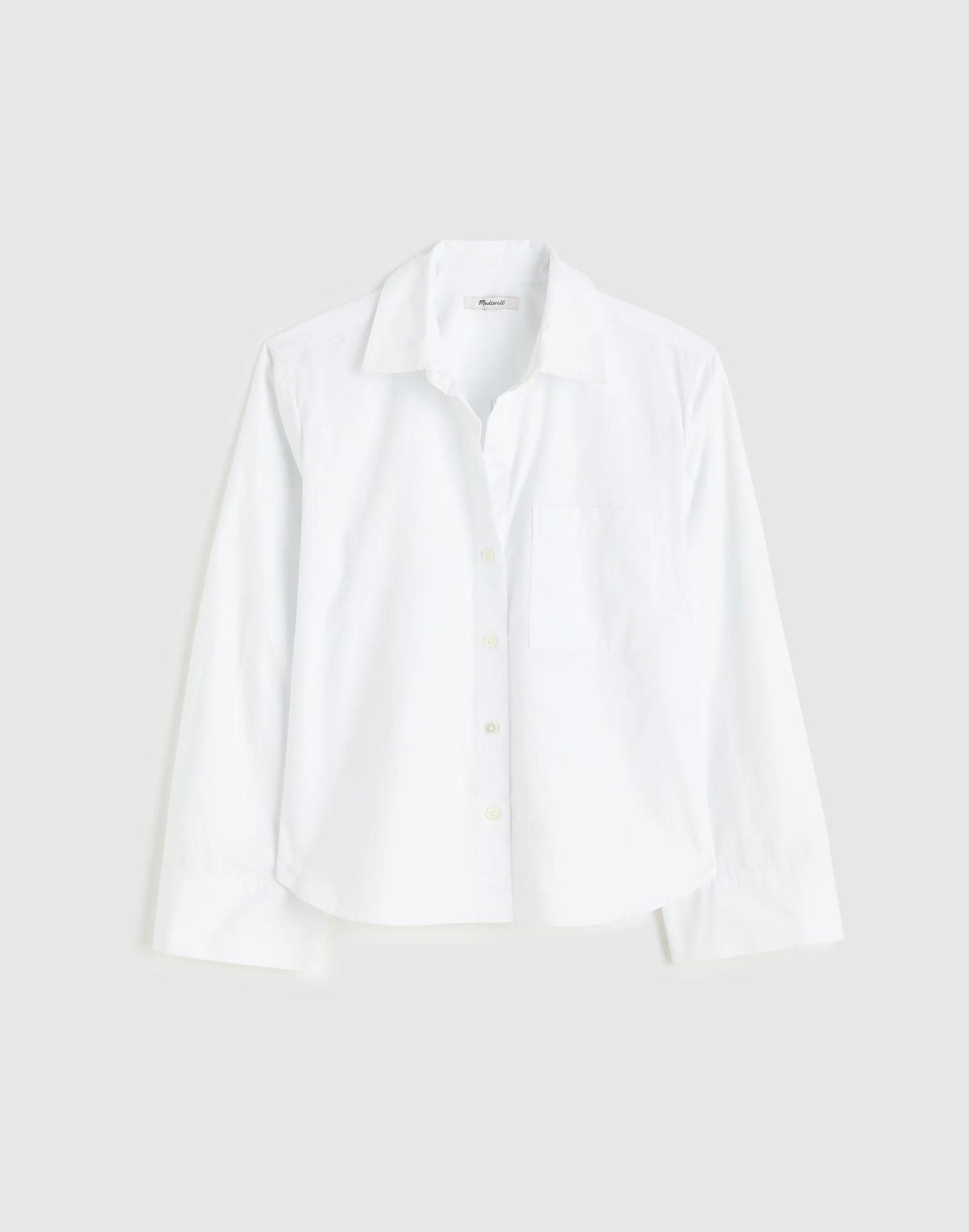 Madewell The Signature Y-Neck Shirt in Poplin White