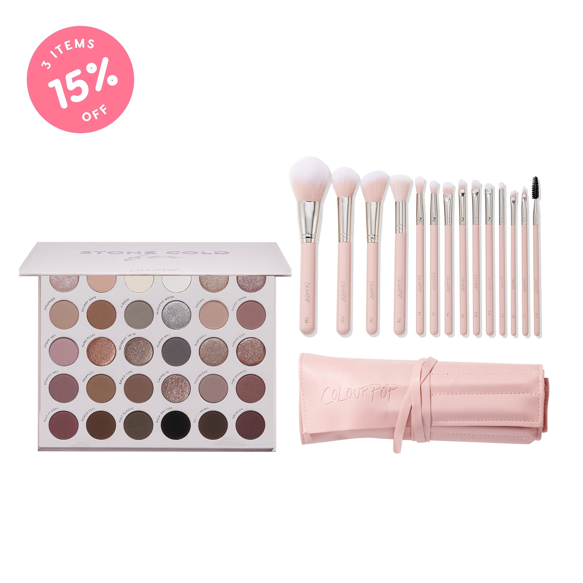 ColourPop Megapalette and Brush Roll Bundle - For Sale