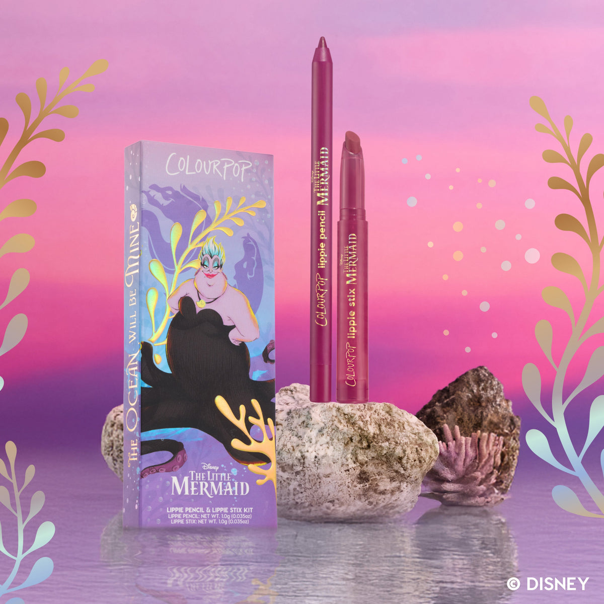 ColourPop The Little Mermaid Lip Liner & Lipstick Set - For Sale