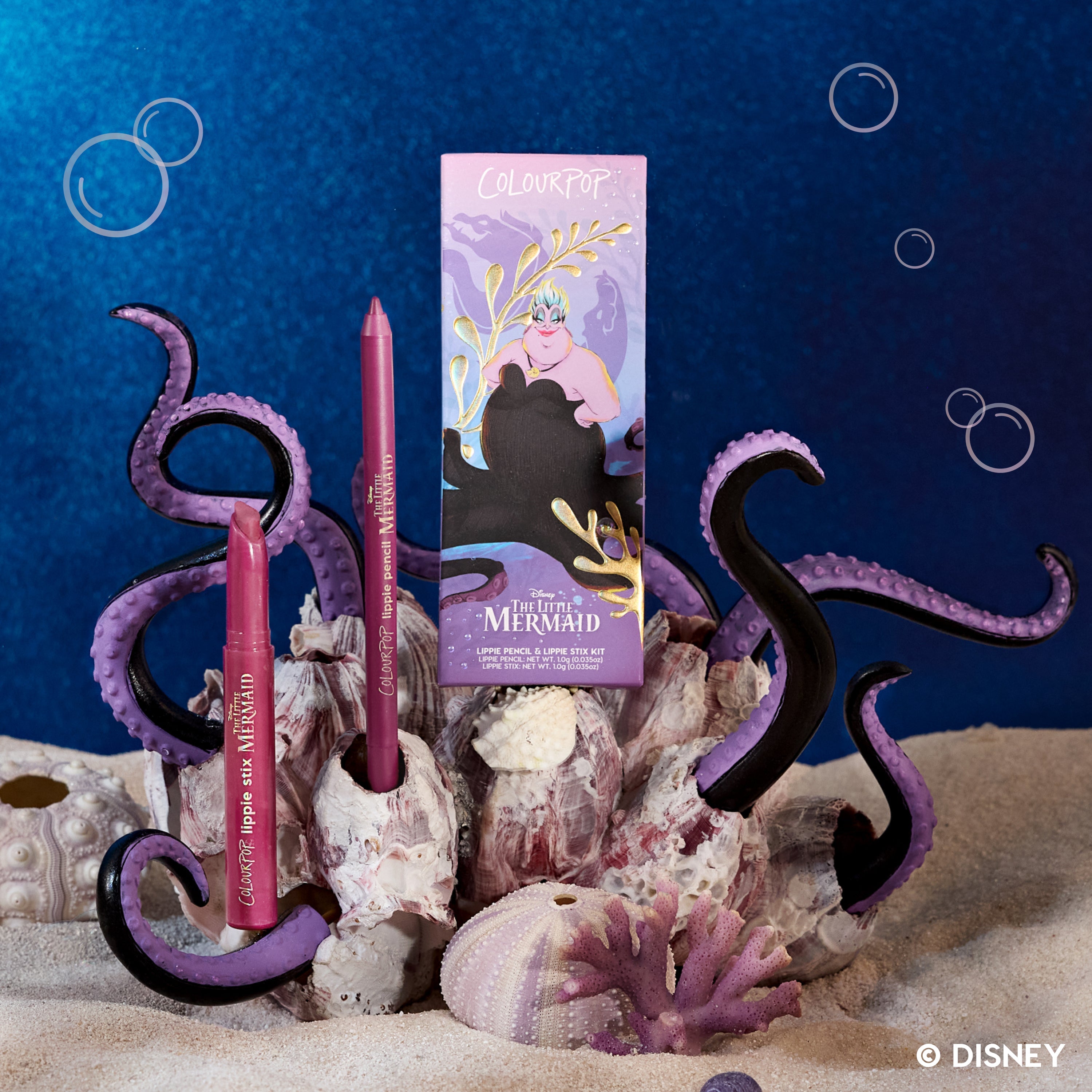 ColourPop The Little Mermaid Lip Liner & Lipstick Set - For Sale