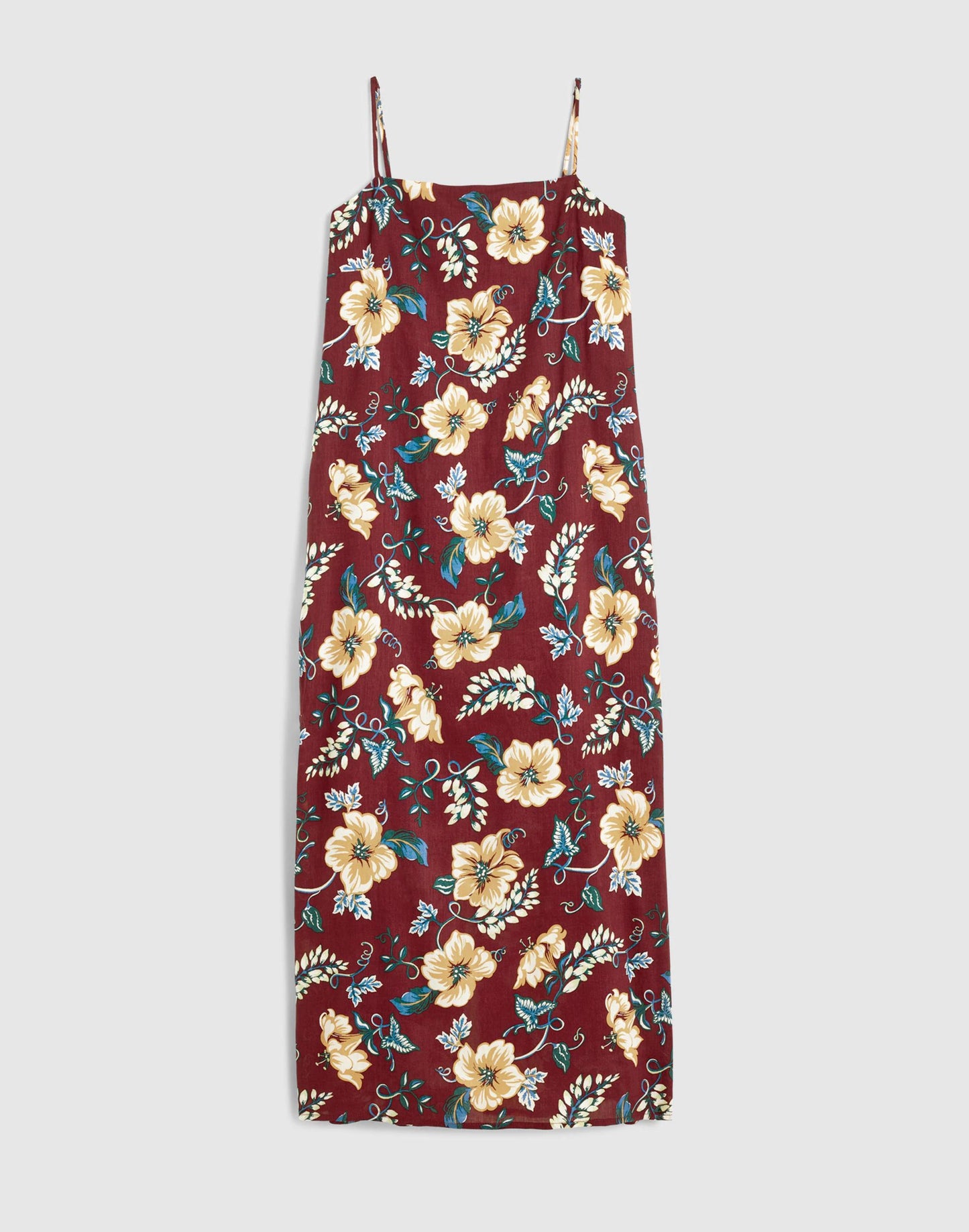 Madewell Squareneck Sleeveless Maxi Dress Dusty Merlot