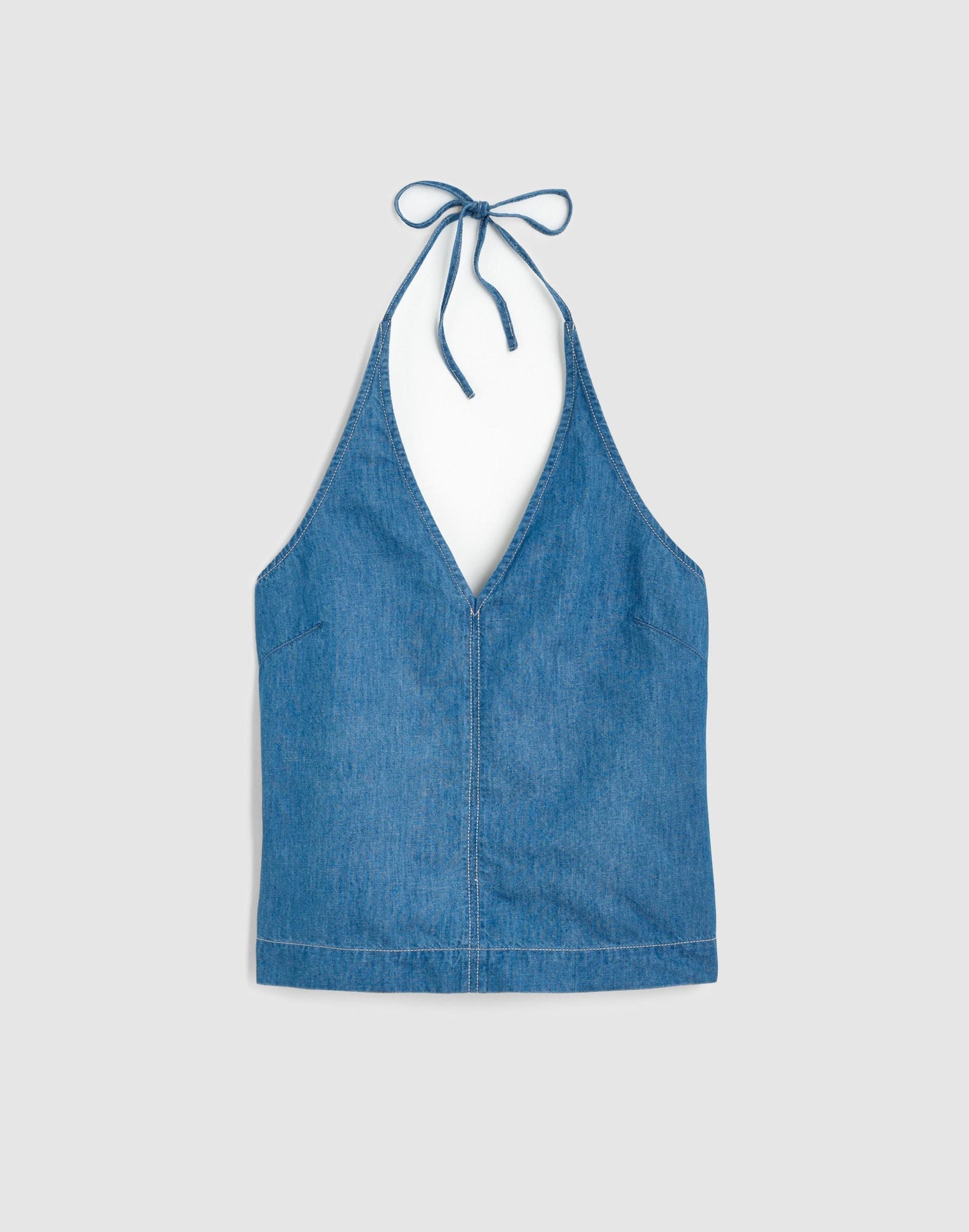 Madewell Denim Halter Shell Top Seaside Wash