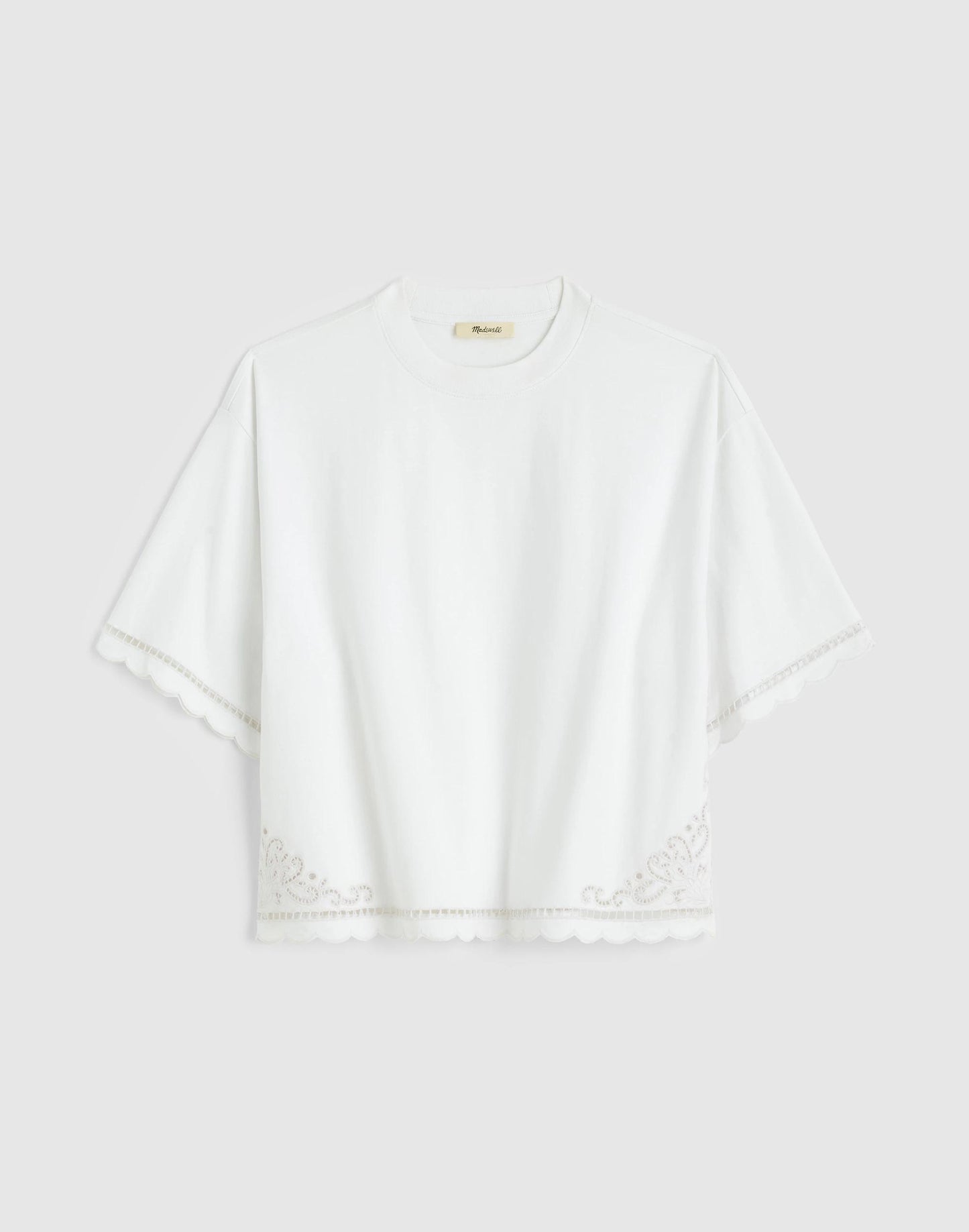 Madewell The Boxy Crop Tee in Allday Jersey White