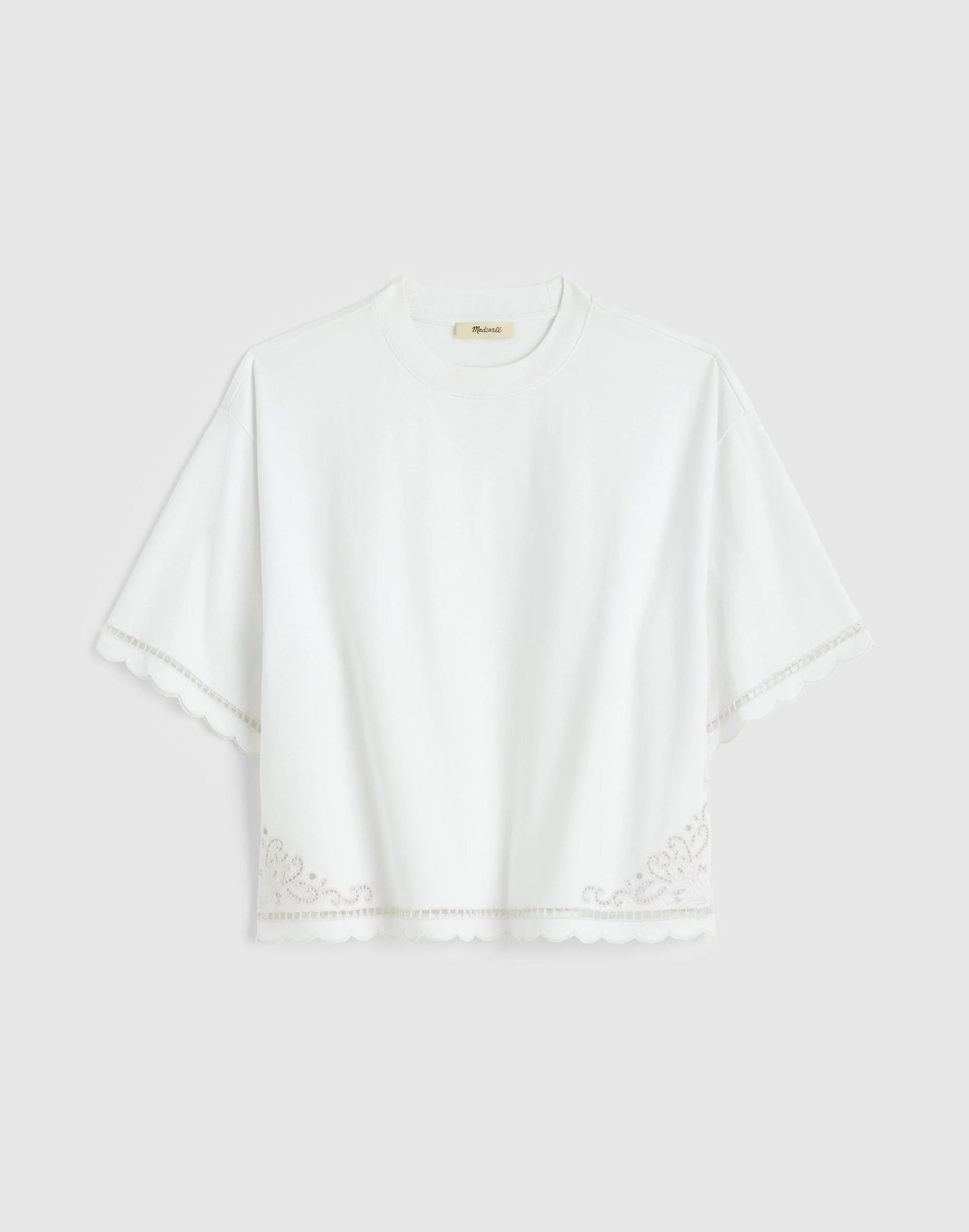 Madewell The Boxy Crop Tee in Allday Jersey White