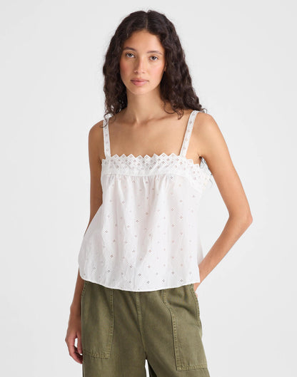 Madewell Embroidered Eyelet Tank White