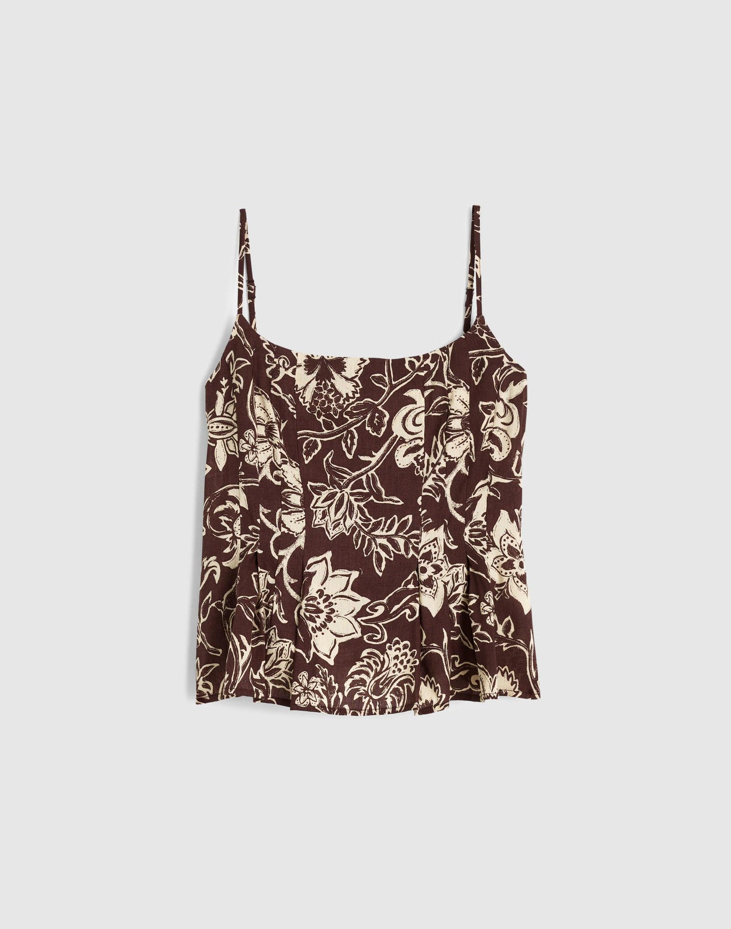 Madewell Darted Peplum Cami Top Dark Brown