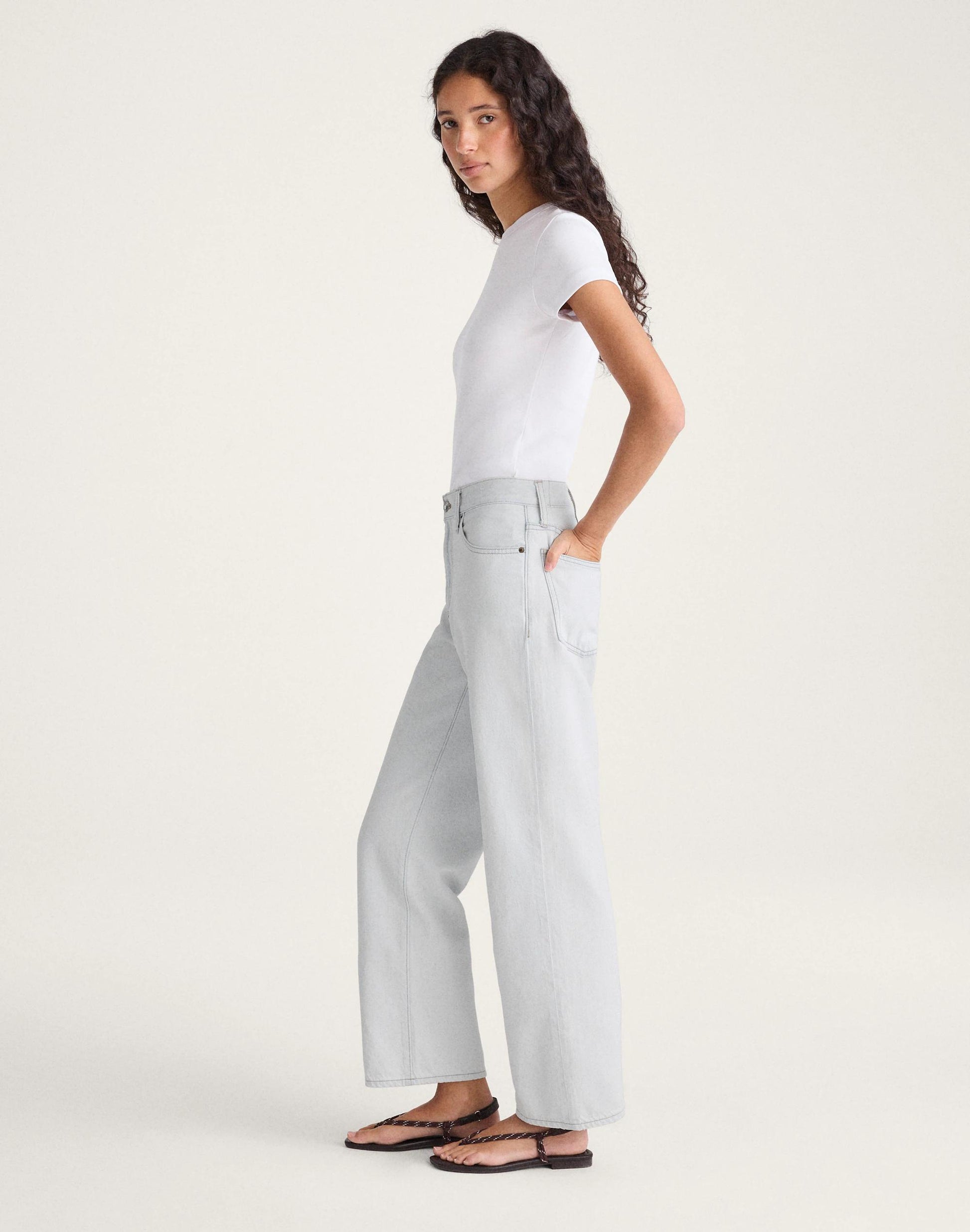 Madewell The Short Perfect Vintage Wide-Leg Crop Jean in Airy Denim Extracted Sky Wash