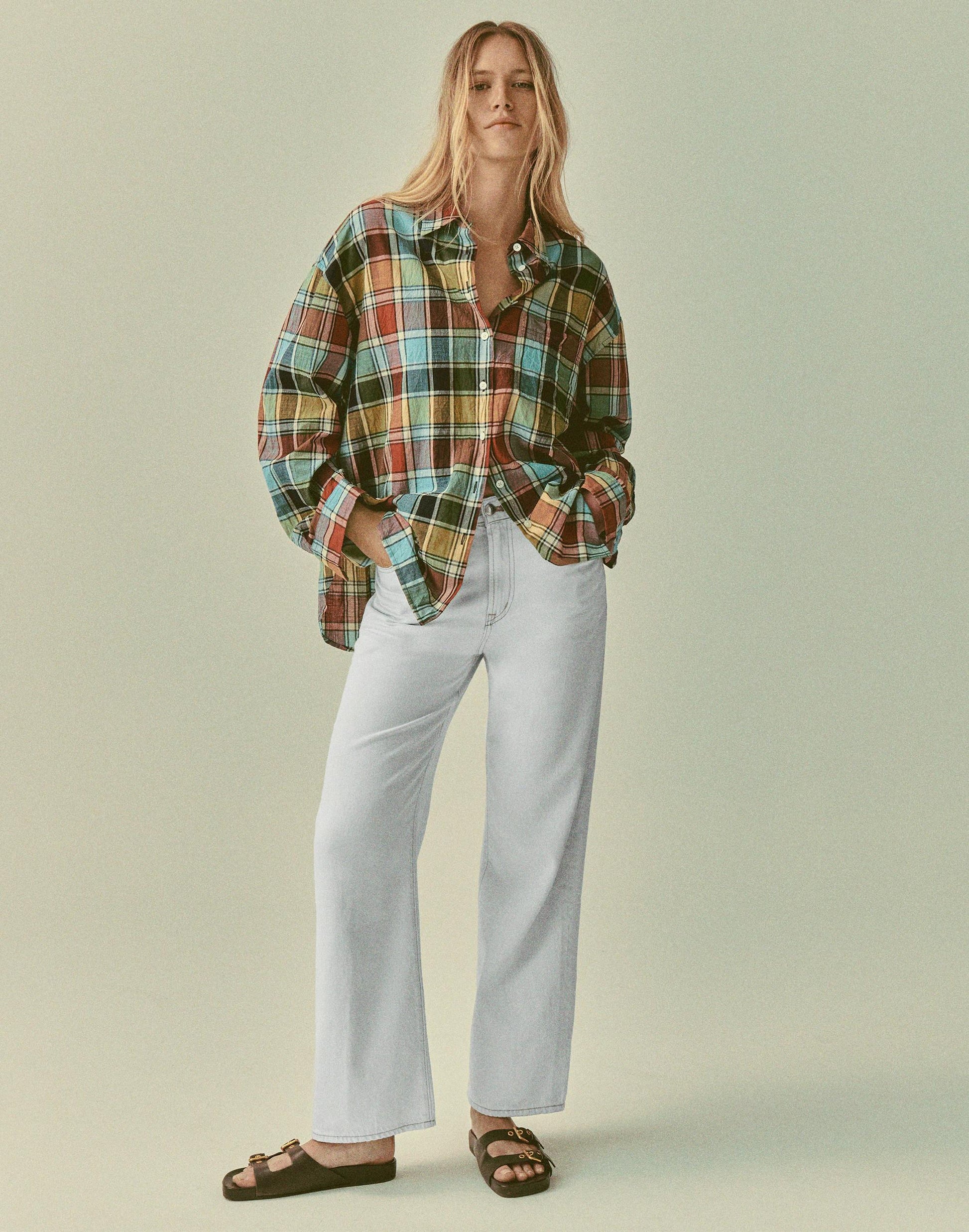 Madewell The Short Perfect Vintage Wide-Leg Crop Jean in Airy Denim Extracted Sky Wash