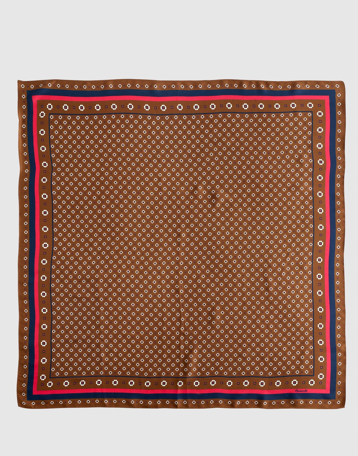 Madewell Medium Silk Bandana Foulard Print Scarf Chestnut