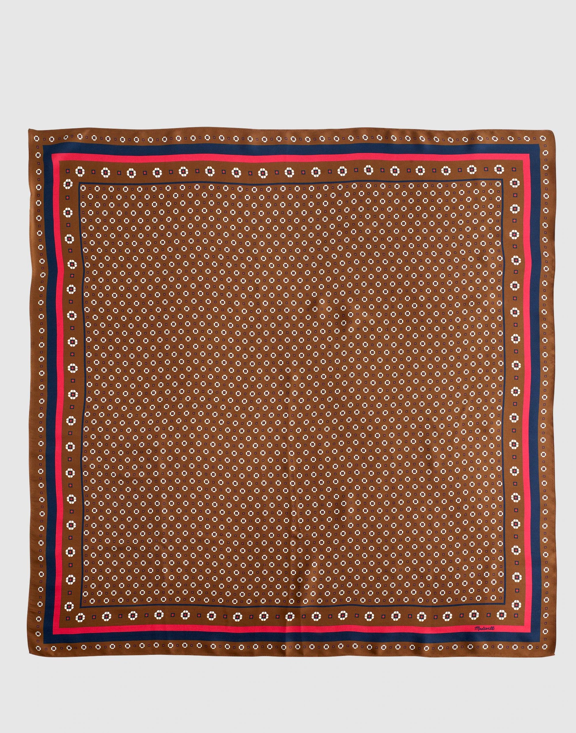 Madewell Medium Silk Bandana Foulard Print Scarf Chestnut