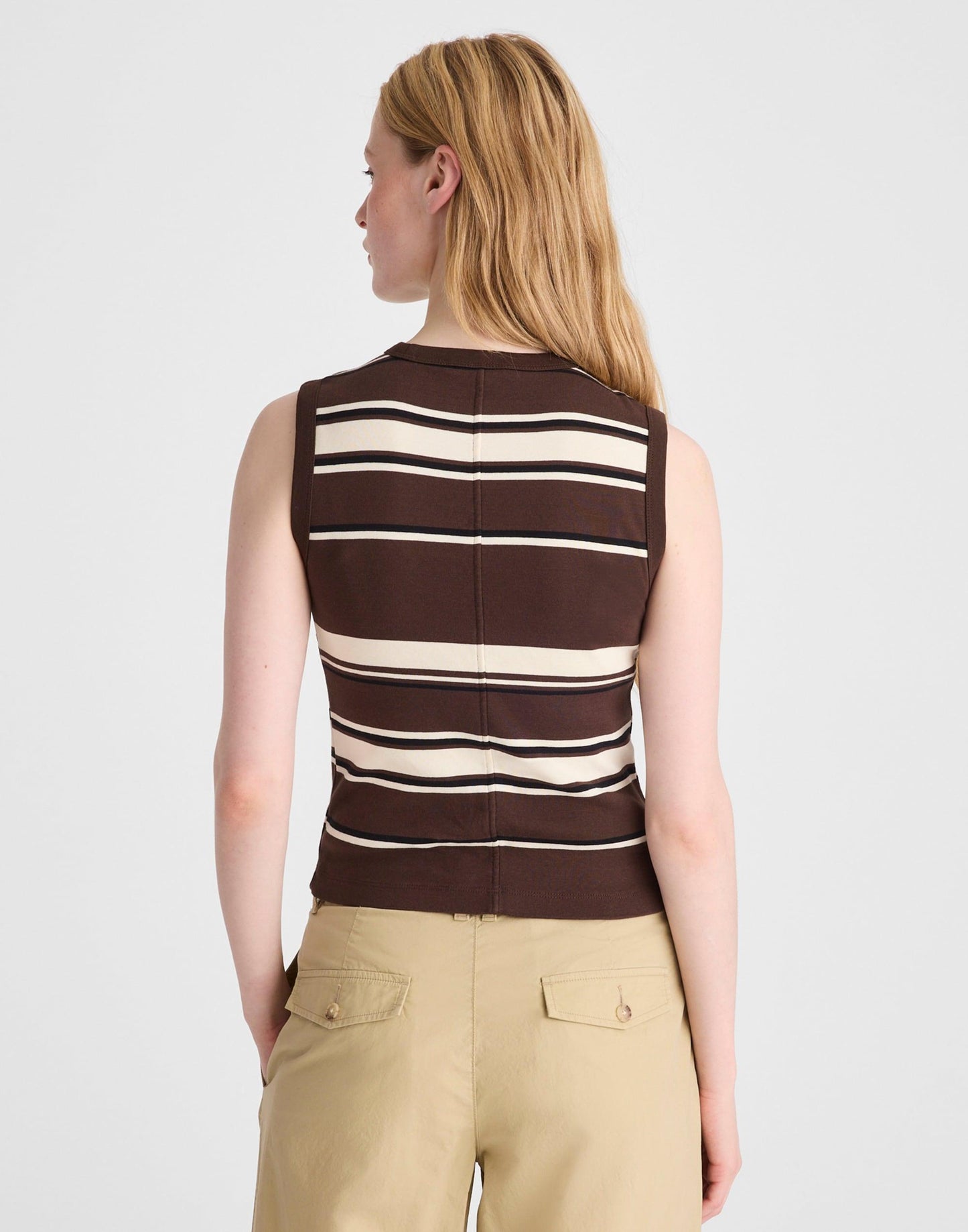 Madewell The '90s Shell Tank in Compact Cotton Dark Brown