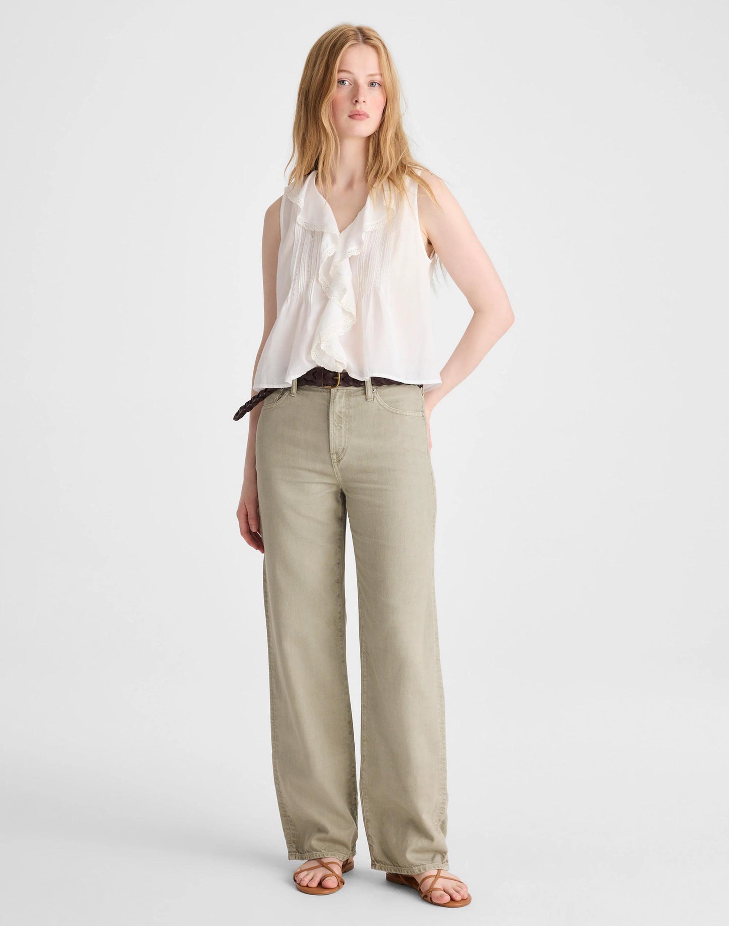 Madewell The Blaire Sleeveless Top White