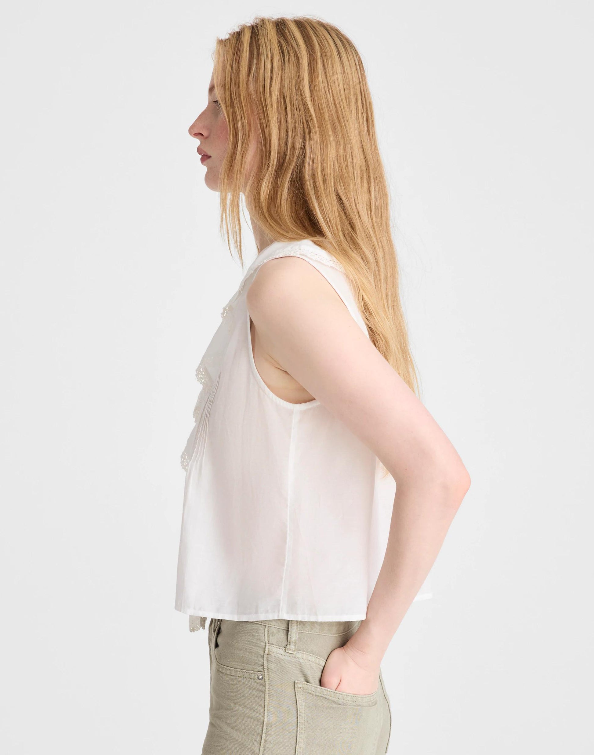 Madewell The Blaire Sleeveless Top White