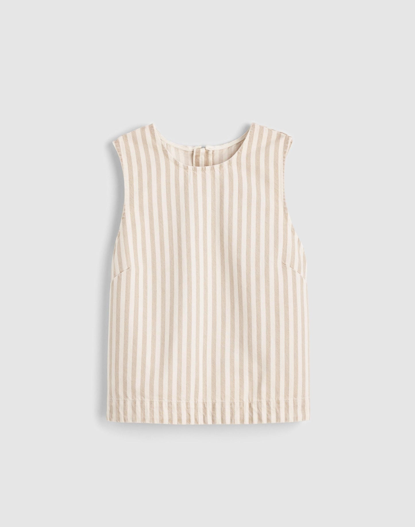 Madewell Denim Boxy Shell Top Khaki Sand Stripe