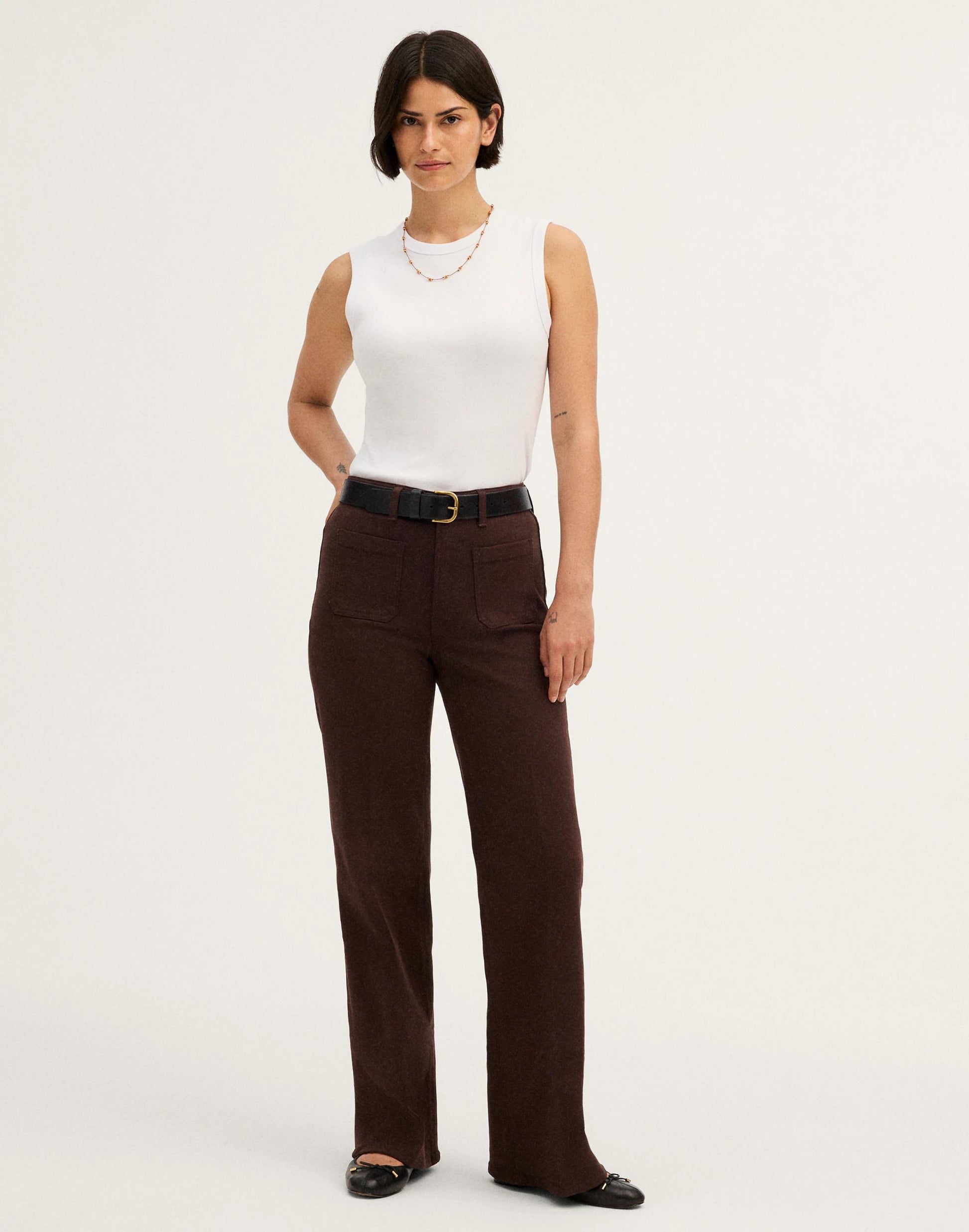 Madewell The Curvy Emmy Wide-Leg Pant Dark Carob