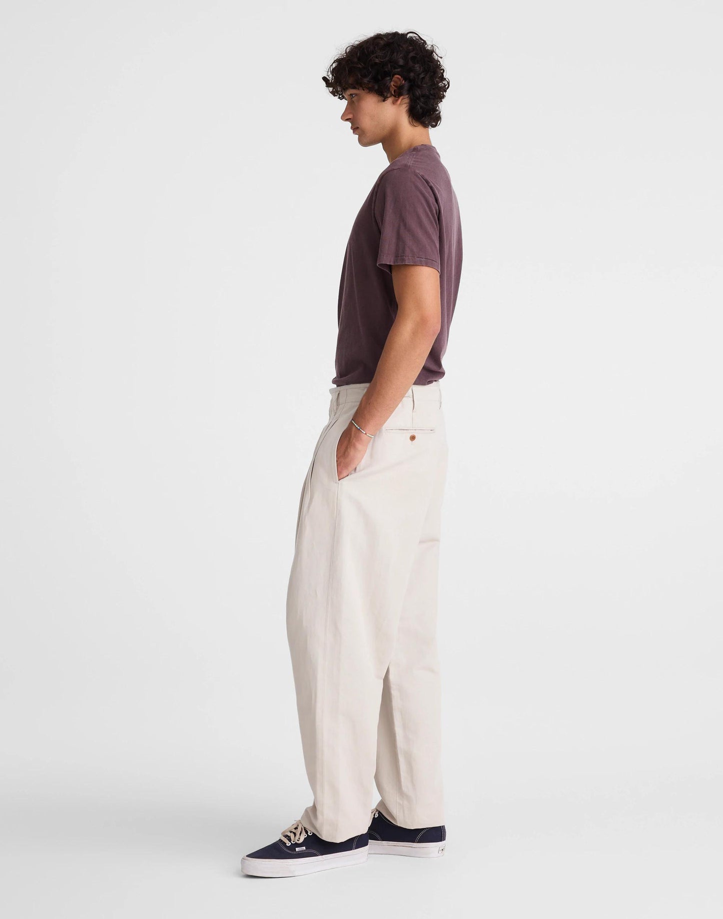 Madewell Double-Pleated Trousers in Meridian Linen Blend Form Grey