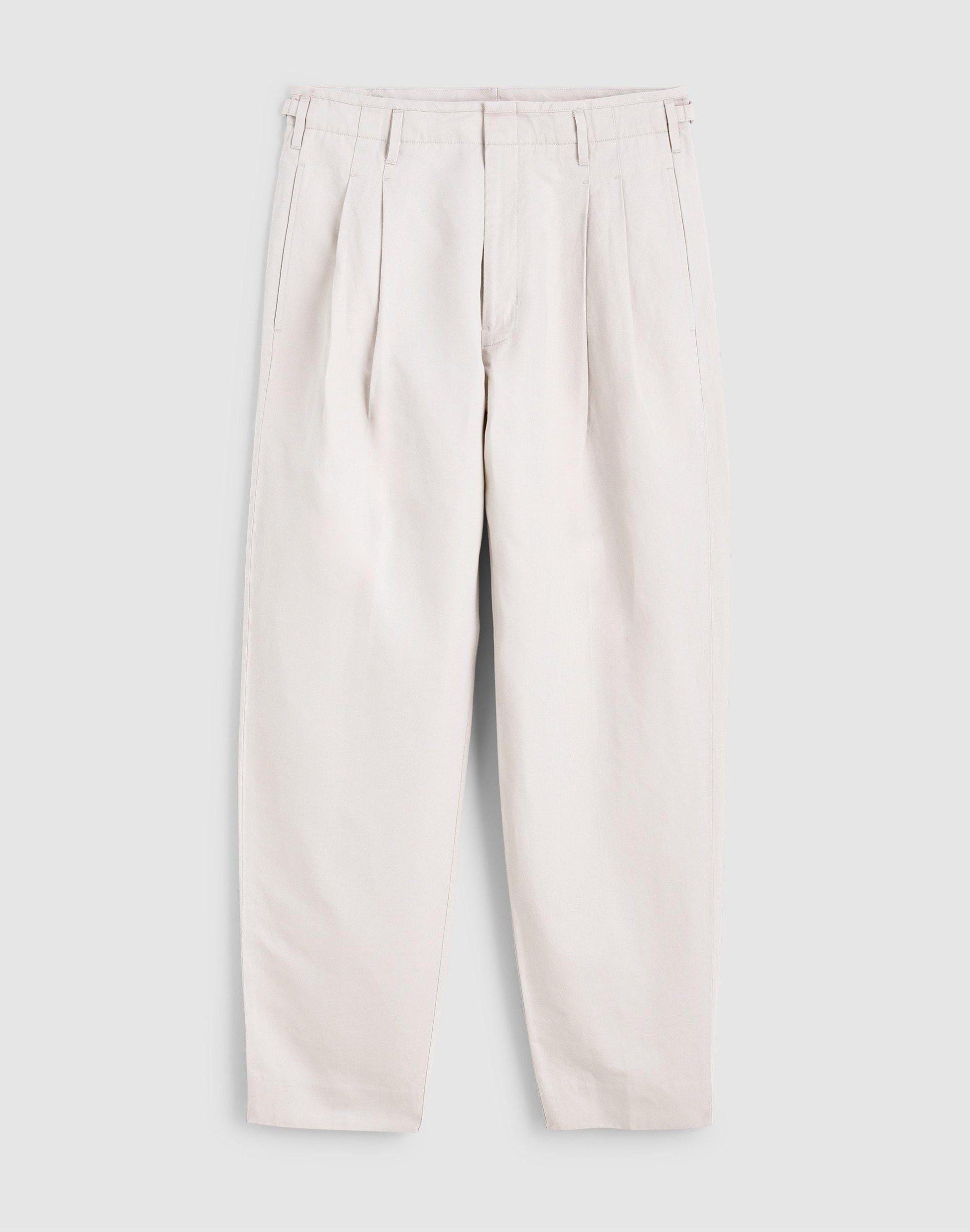 Madewell Double-Pleated Trousers in Meridian Linen Blend Form Grey