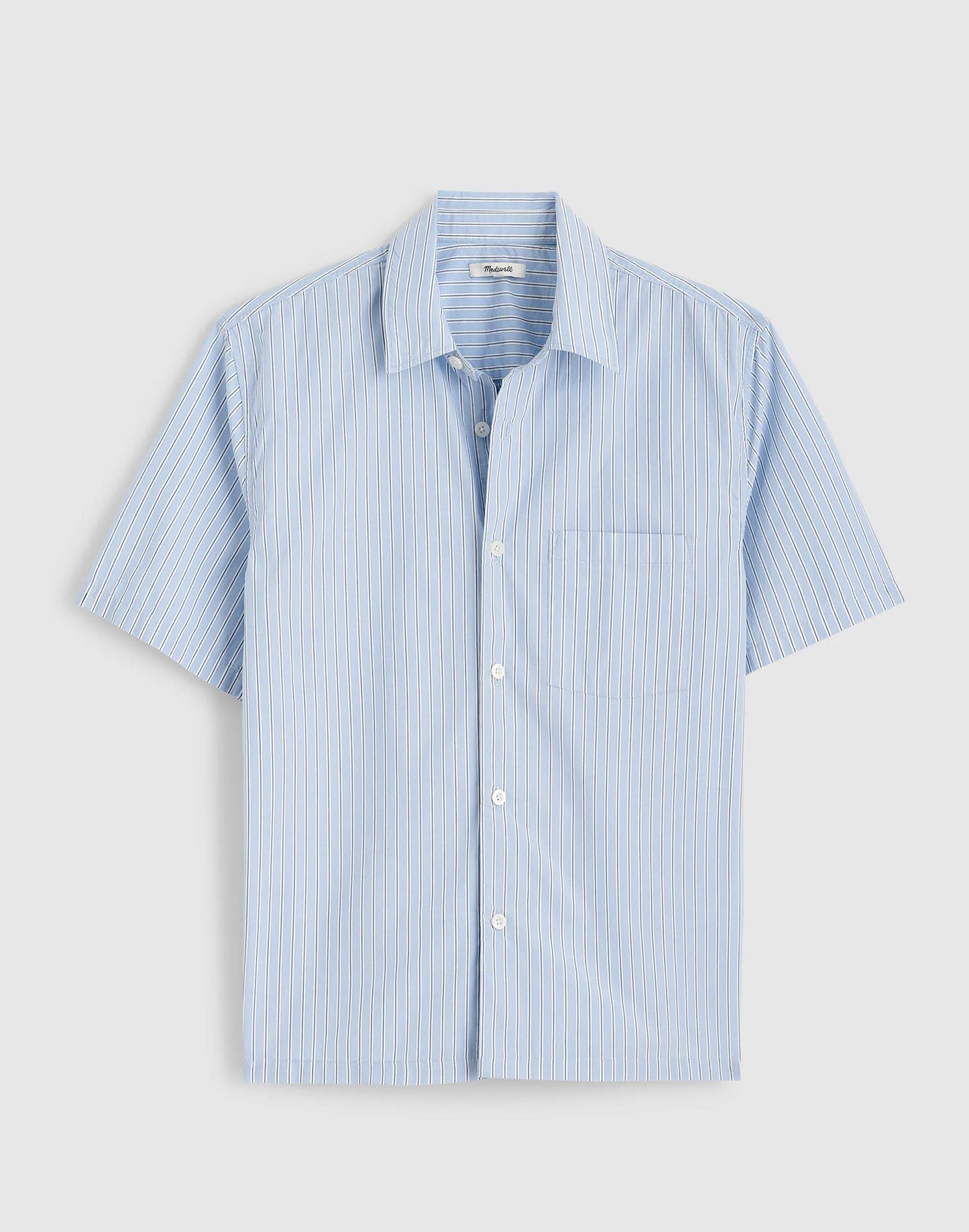 Madewell Boxy Cropped Shirt in Crisp Poplin Tranquil Blue