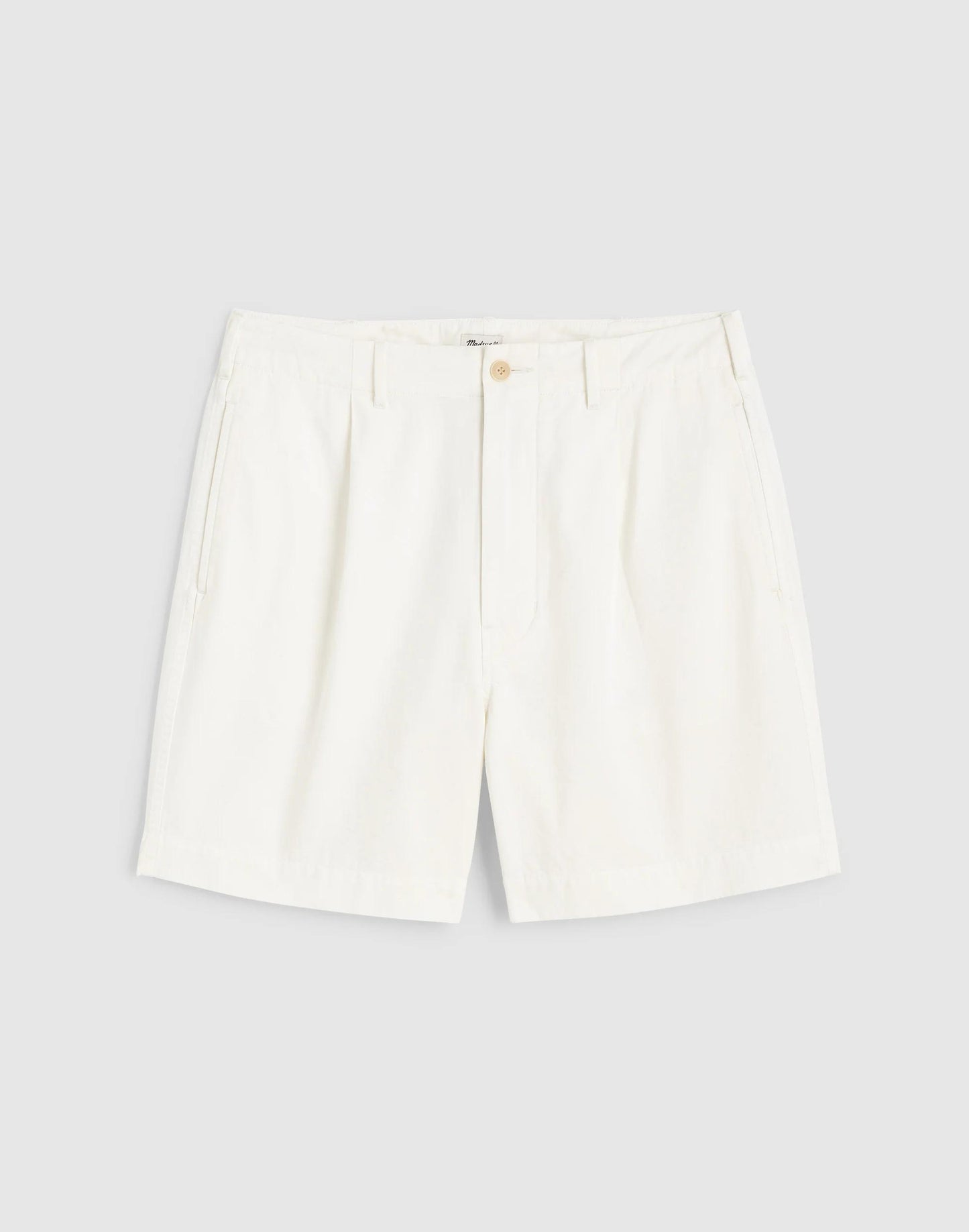 Madewell Pleated Chino Shorts in Uniform Twill Soft White