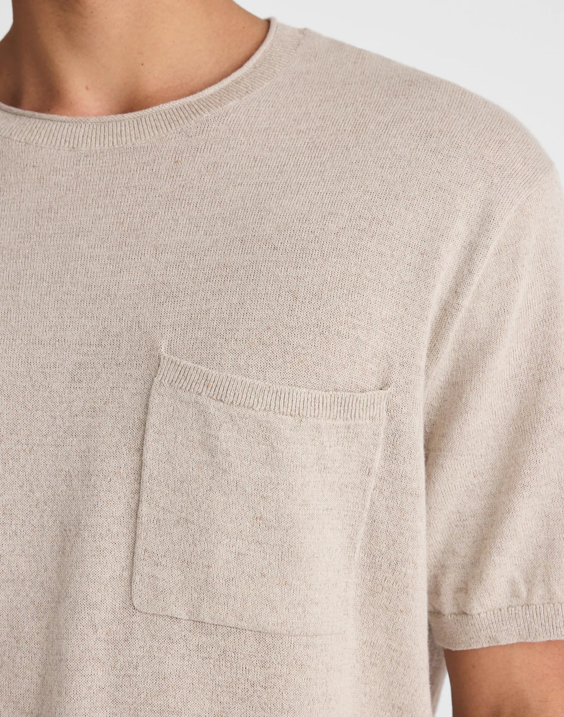 Madewell Rollneck Sweater Tee Heather Pale Pewter