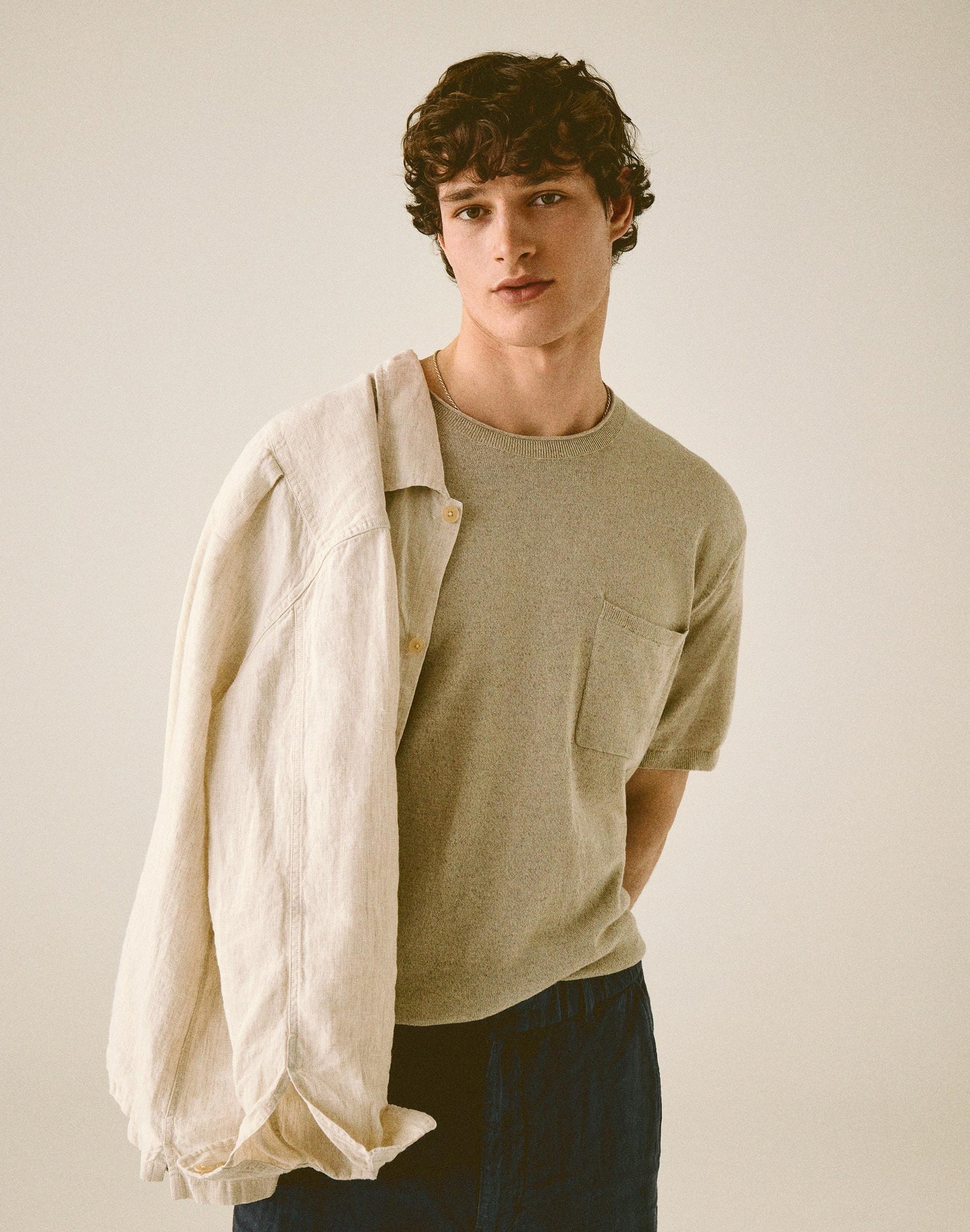 Madewell Rollneck Sweater Tee Heather Pale Pewter