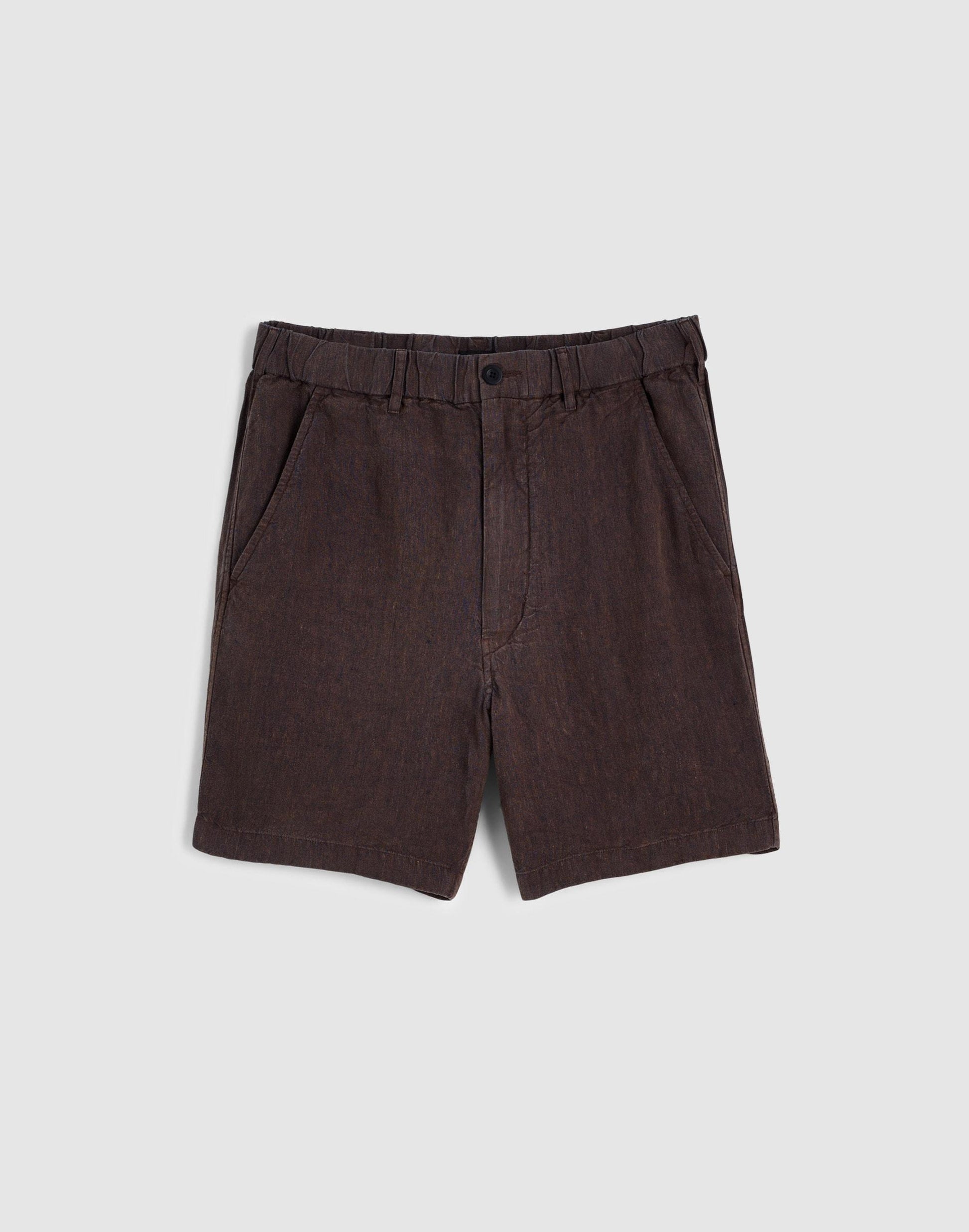 Madewell Pull-On Shorts in Linen Chocolate