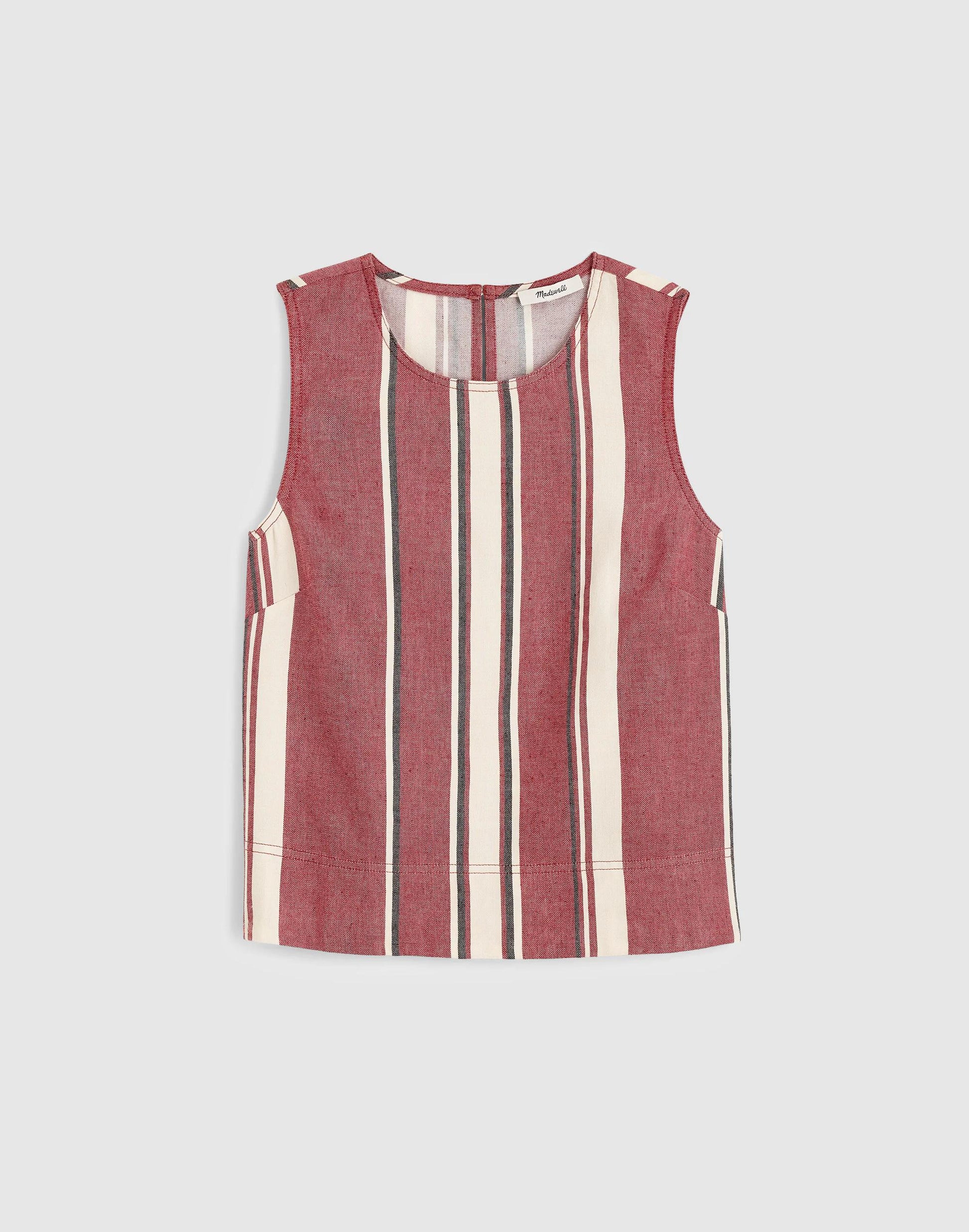 Madewell Shell Top in 100% Linen Red Currant