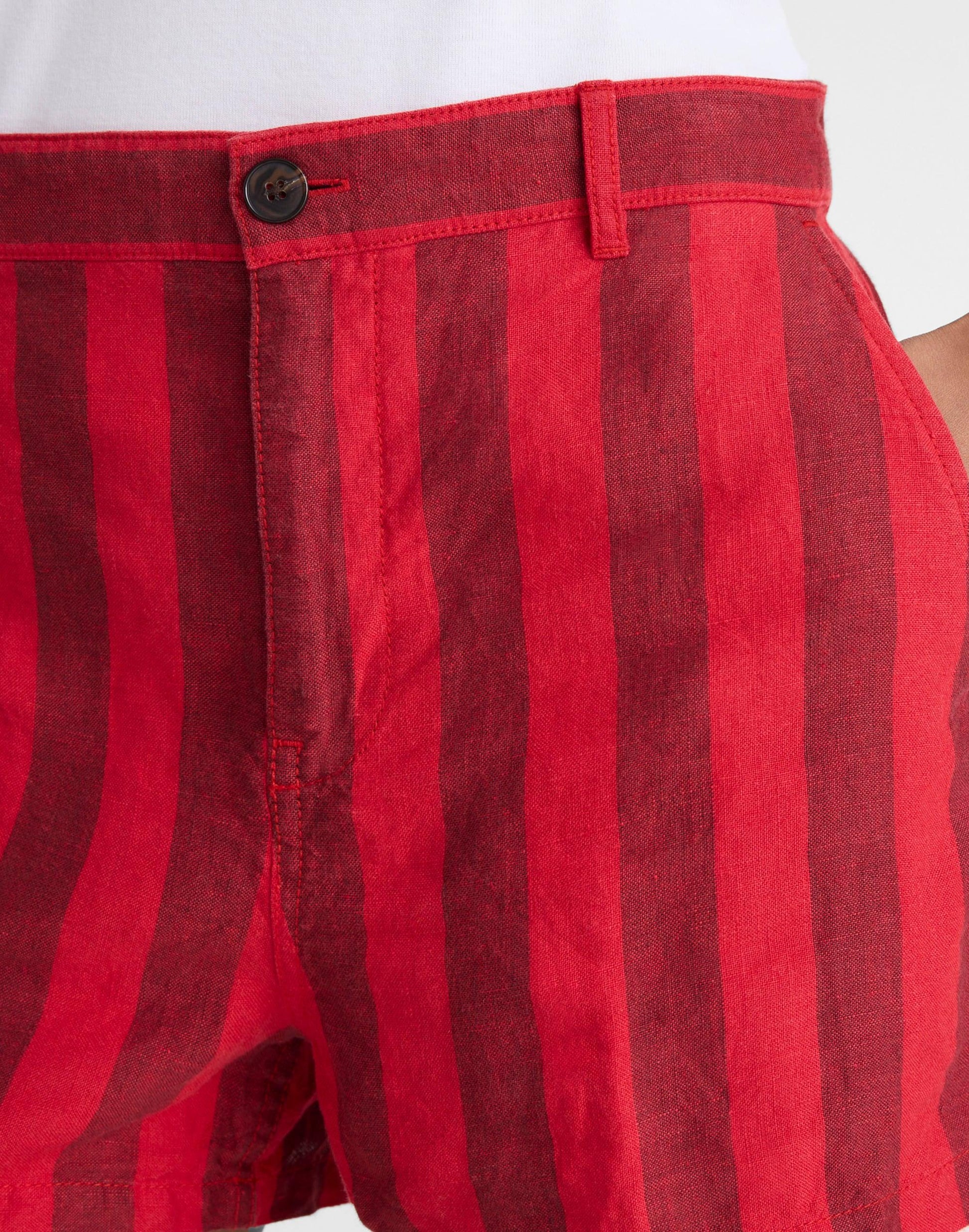 Madewell The Zoe Short in 100% Linen Enamel Red