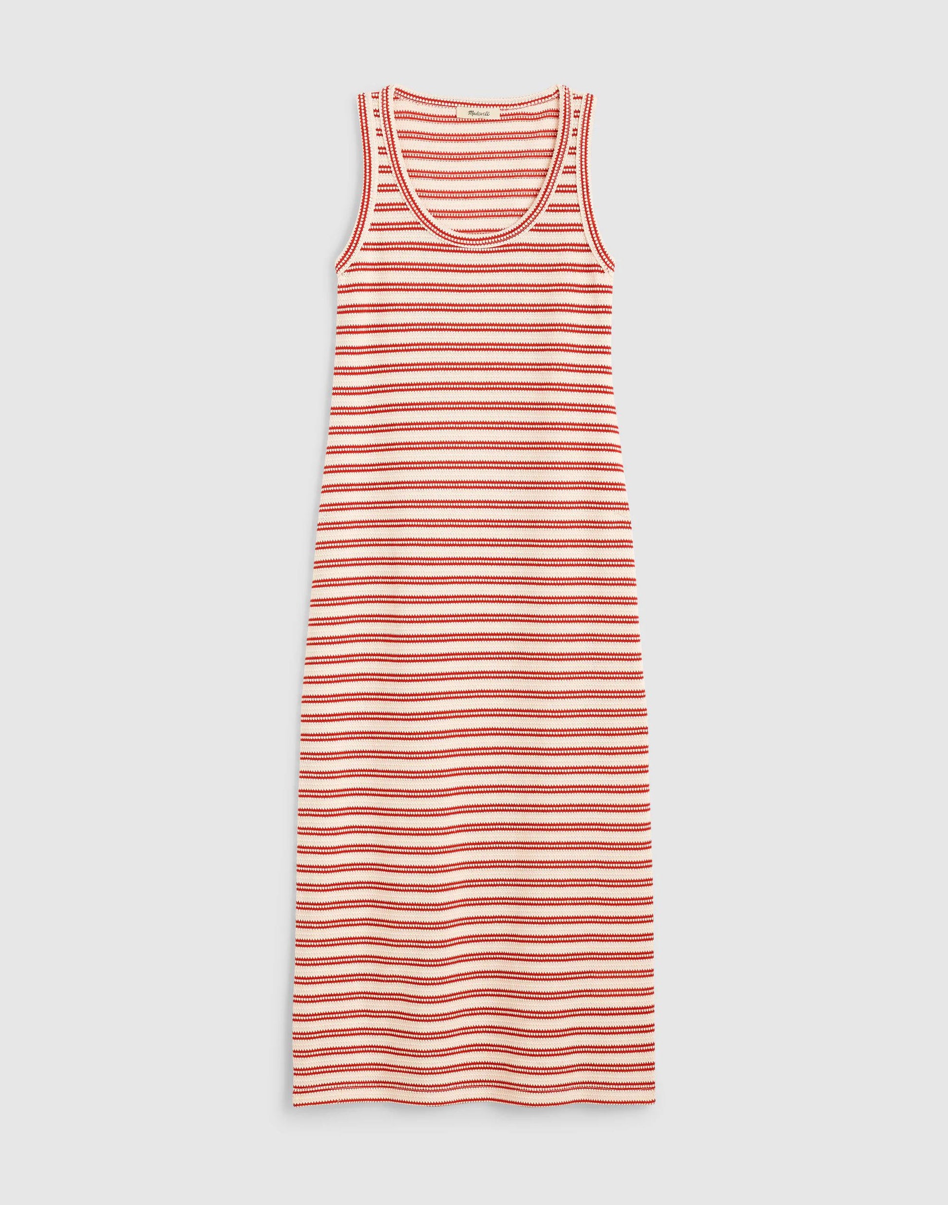 Madewell Scoopneck Tank Maxi Dress Red Stripe Jacquard