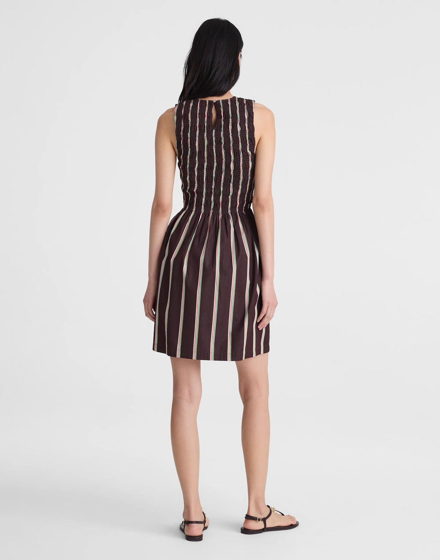 Madewell Madewell x Shopbop Melody Smocked Mini Dress Burnt Cocoa