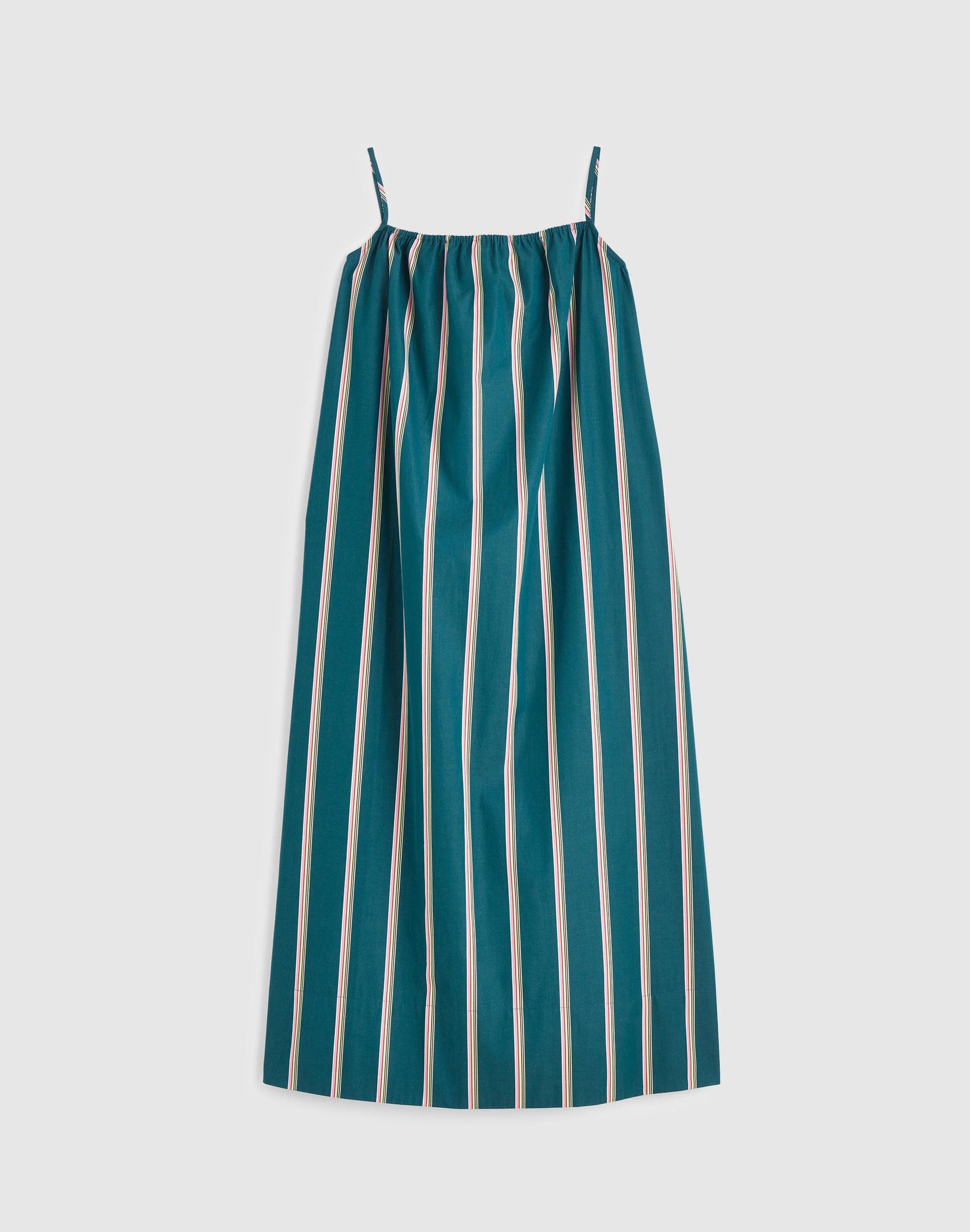 Madewell Madewell x Shopbop Gathered A-Line Midi Dress Deep Lagoon Stripe