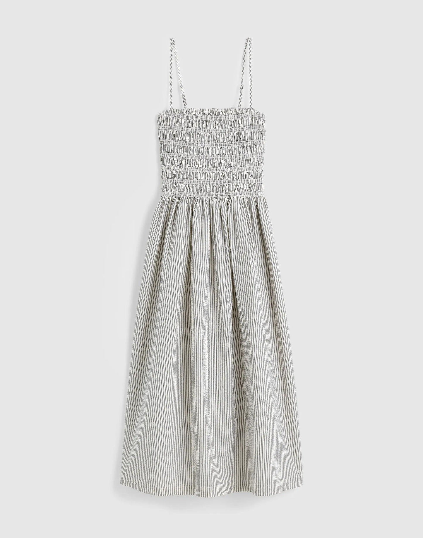 Madewell The Peyton Midi Dress Black Vintage Ivory Yarndye