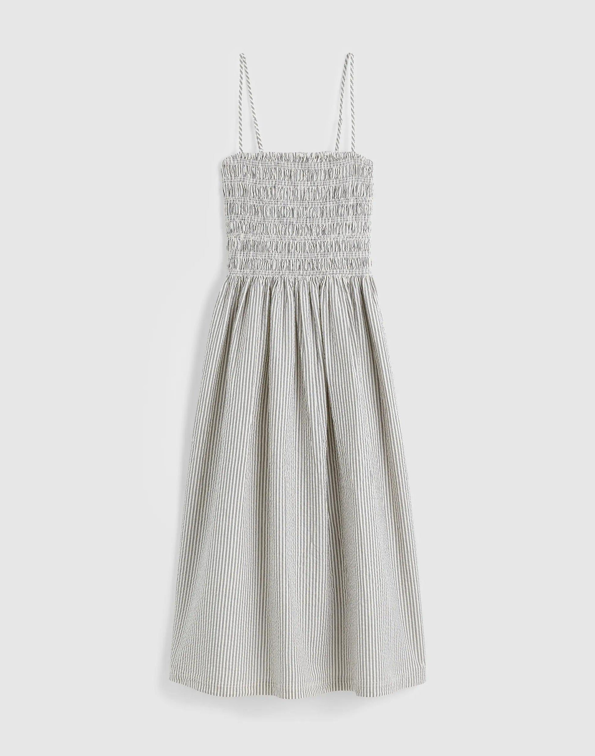 Madewell The Peyton Midi Dress Black Vintage Ivory Yarndye