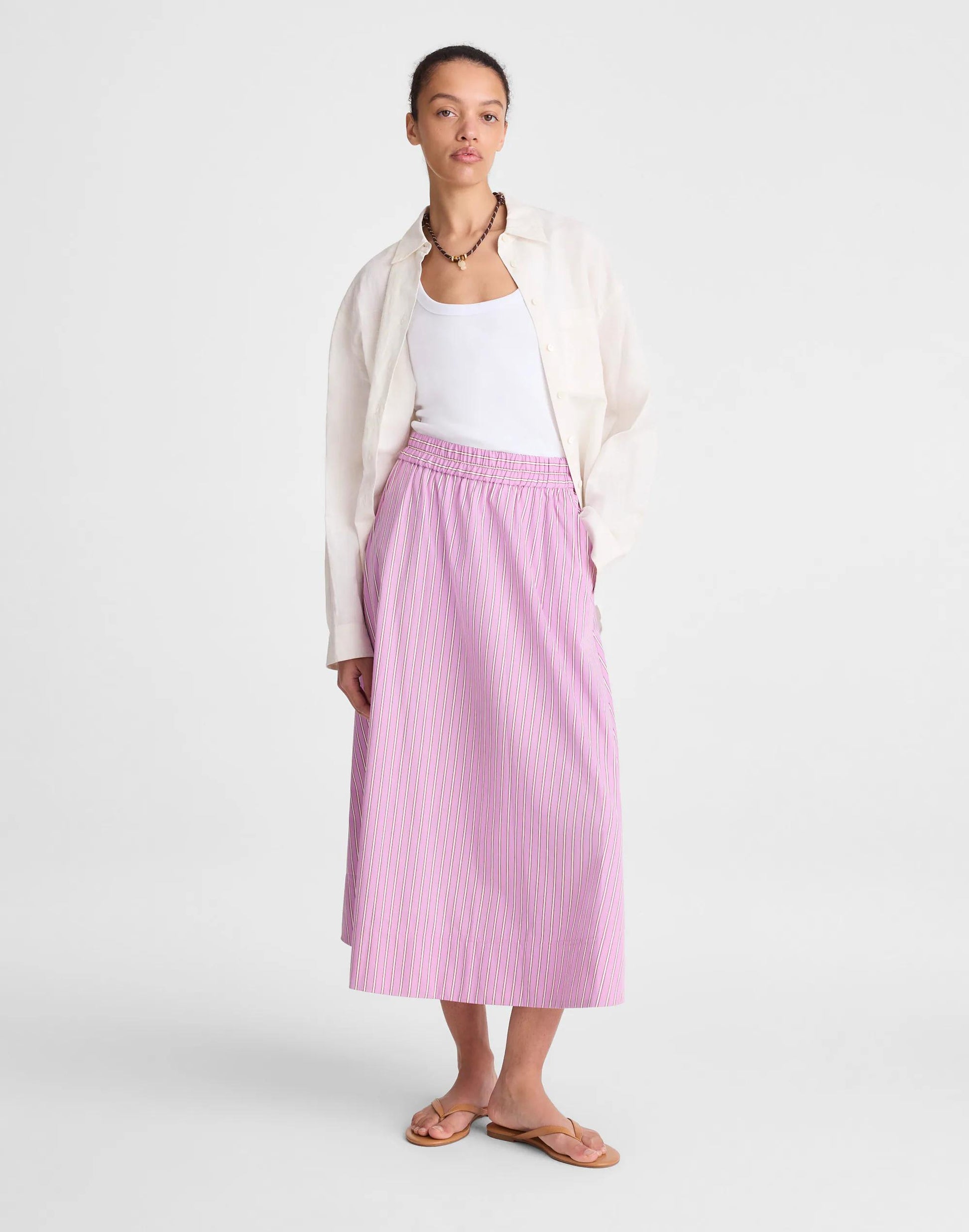 Madewell Midi Circle Skirt in Poplin Warm Wisteria