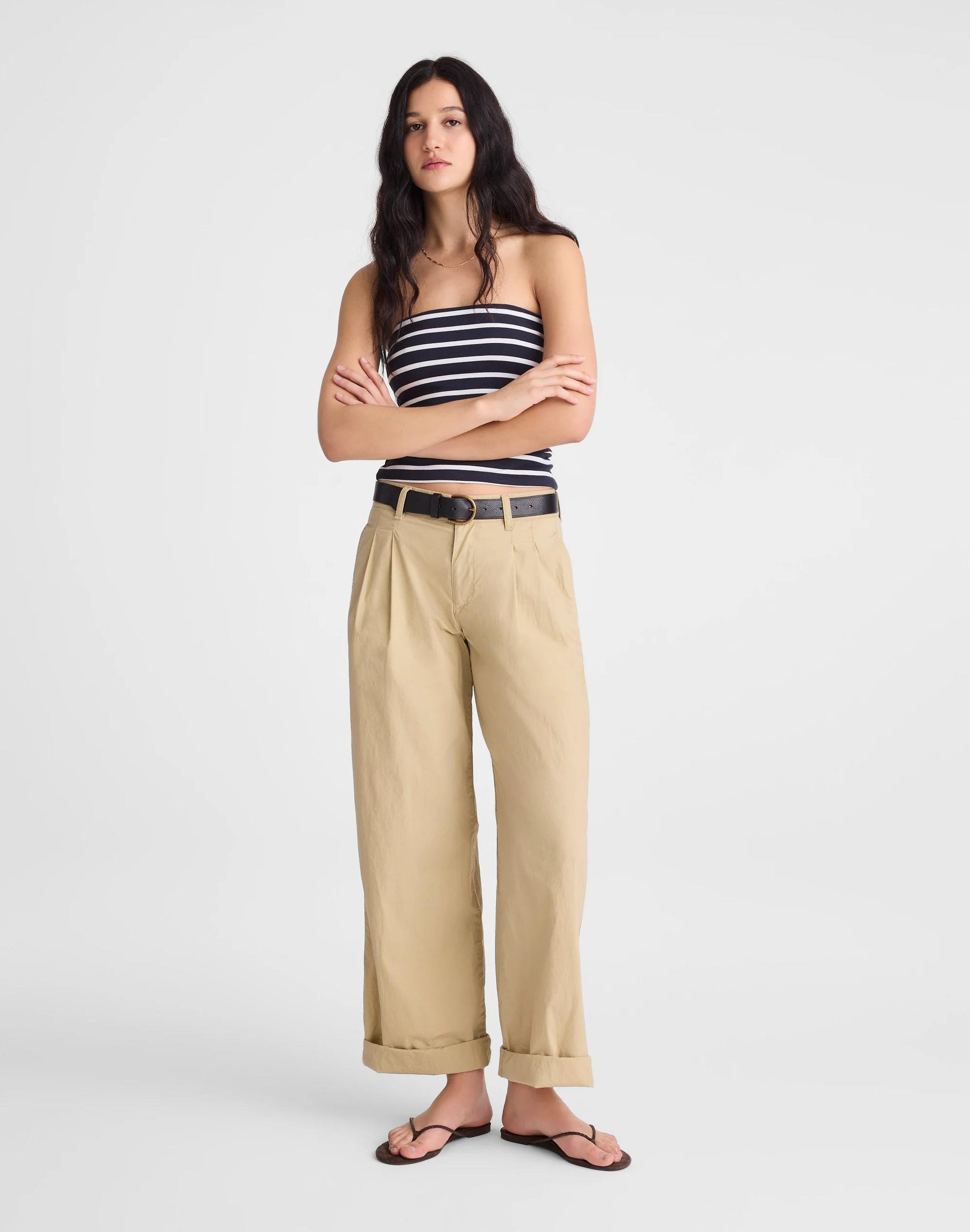 Madewell The Everyday Trouser in Poplin Fennel Seed