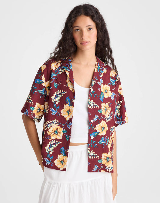 Madewell Relaxed Camp Shirt Dusty Merlot