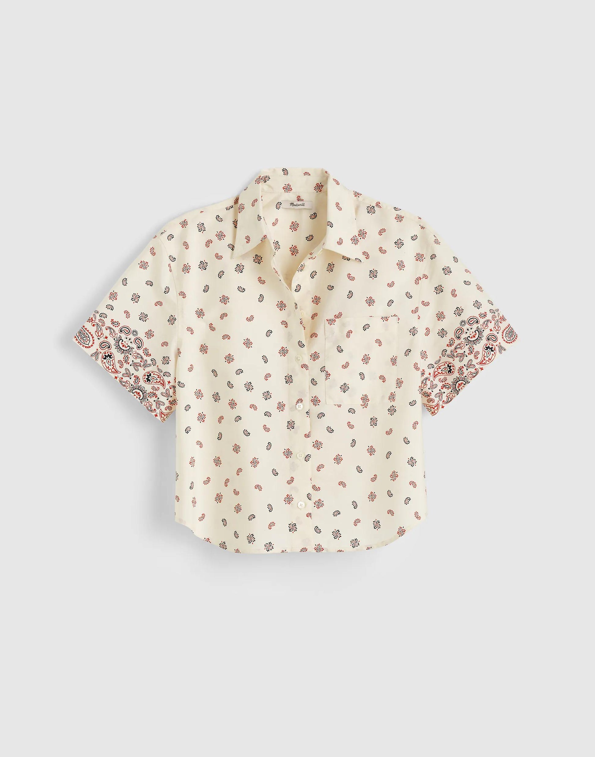 Madewell Patch-Pocket Boxy Shirt in Poplin Vintage Ivory