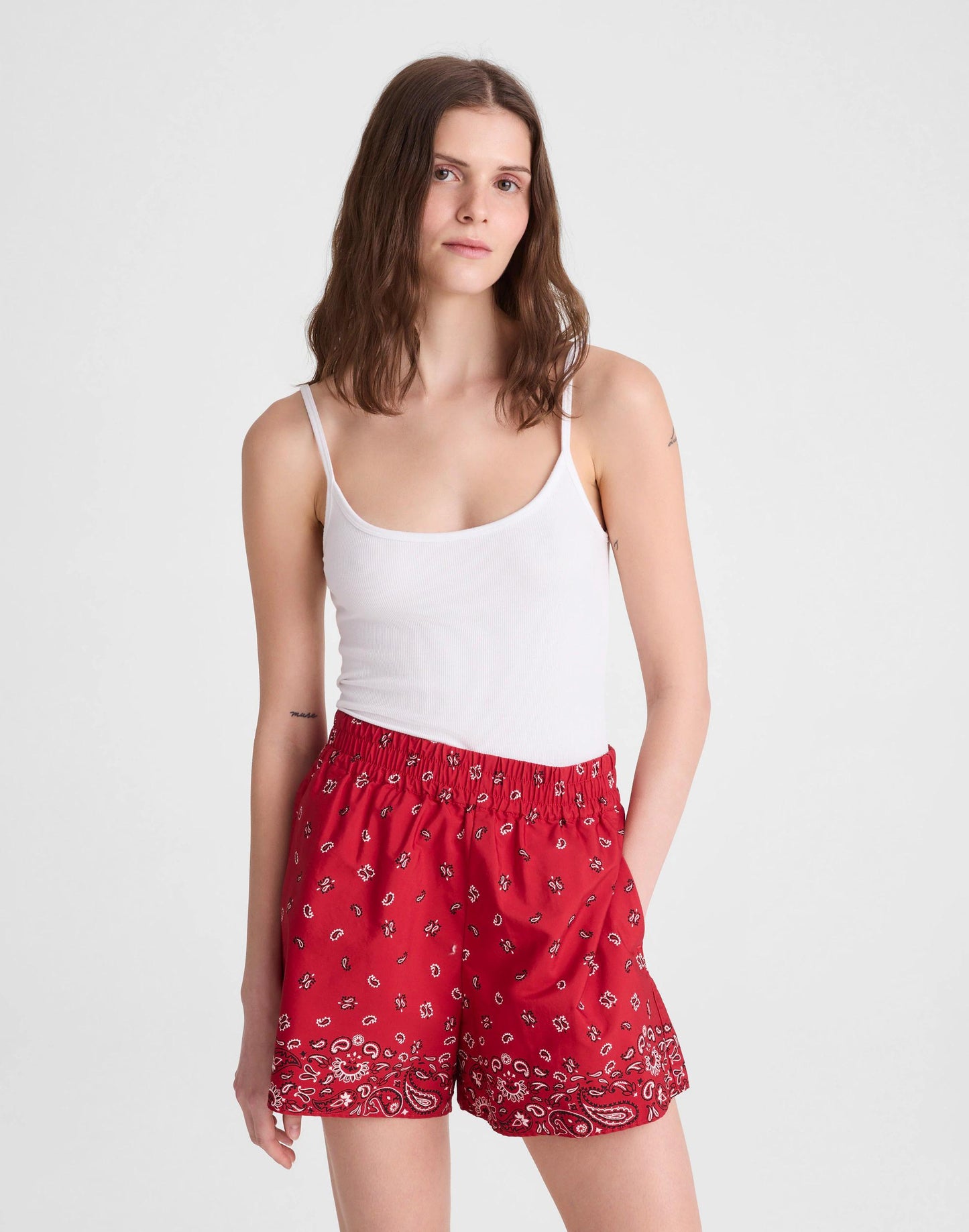 Madewell Pull-On Shorts Chili Pepper