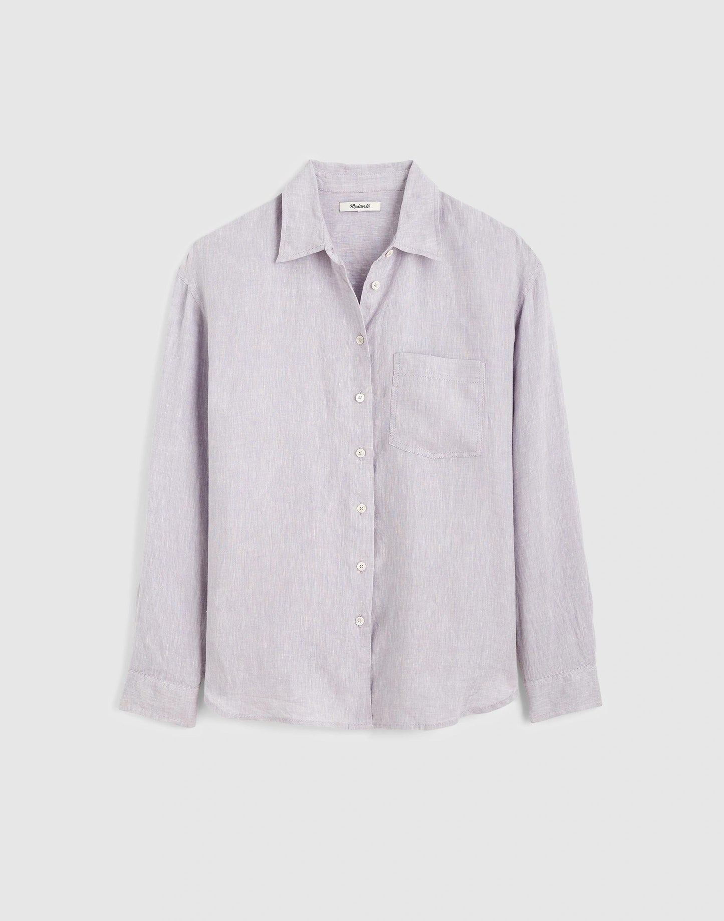Madewell The Easy Shirt in 100% Linen Lilac Chambray